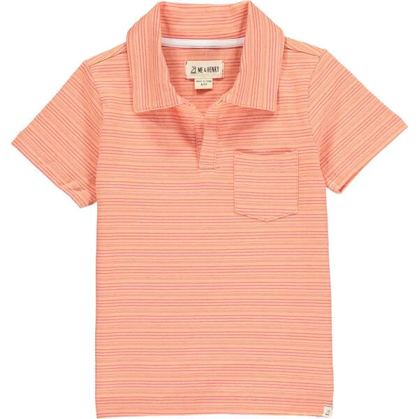 Salmon Striped Polo