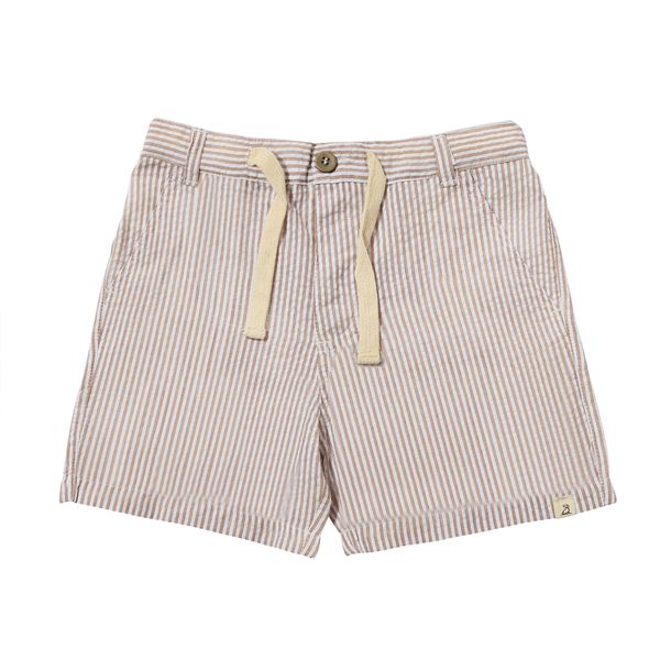Brown Stripe Seersucker Shorts