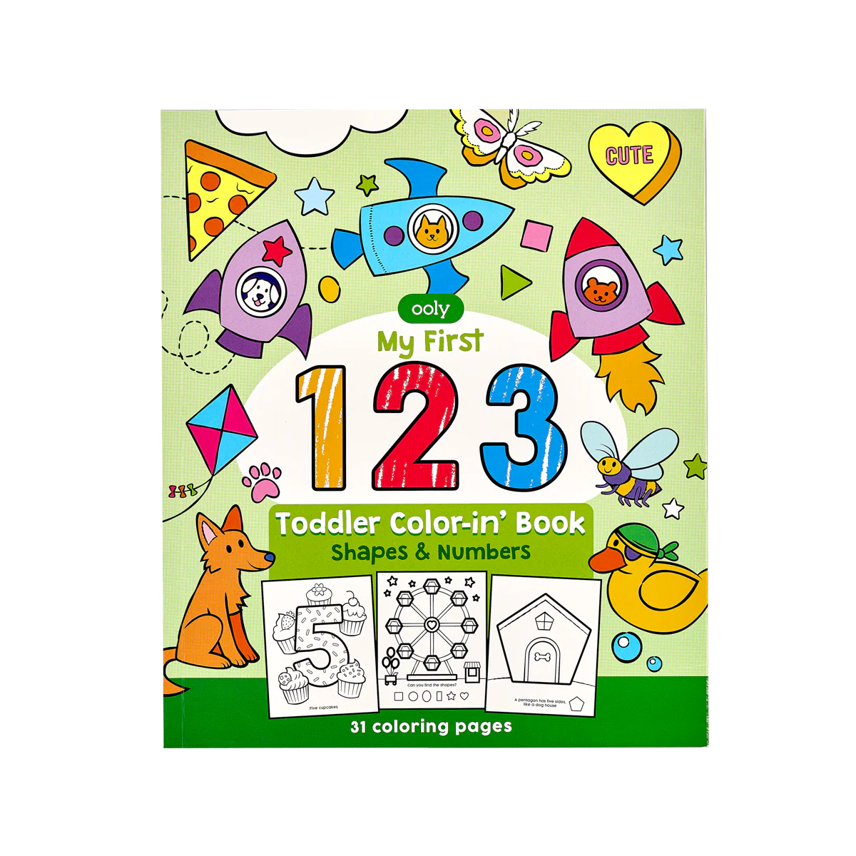 123: Shapes + Numbers Toddler Coloring Book