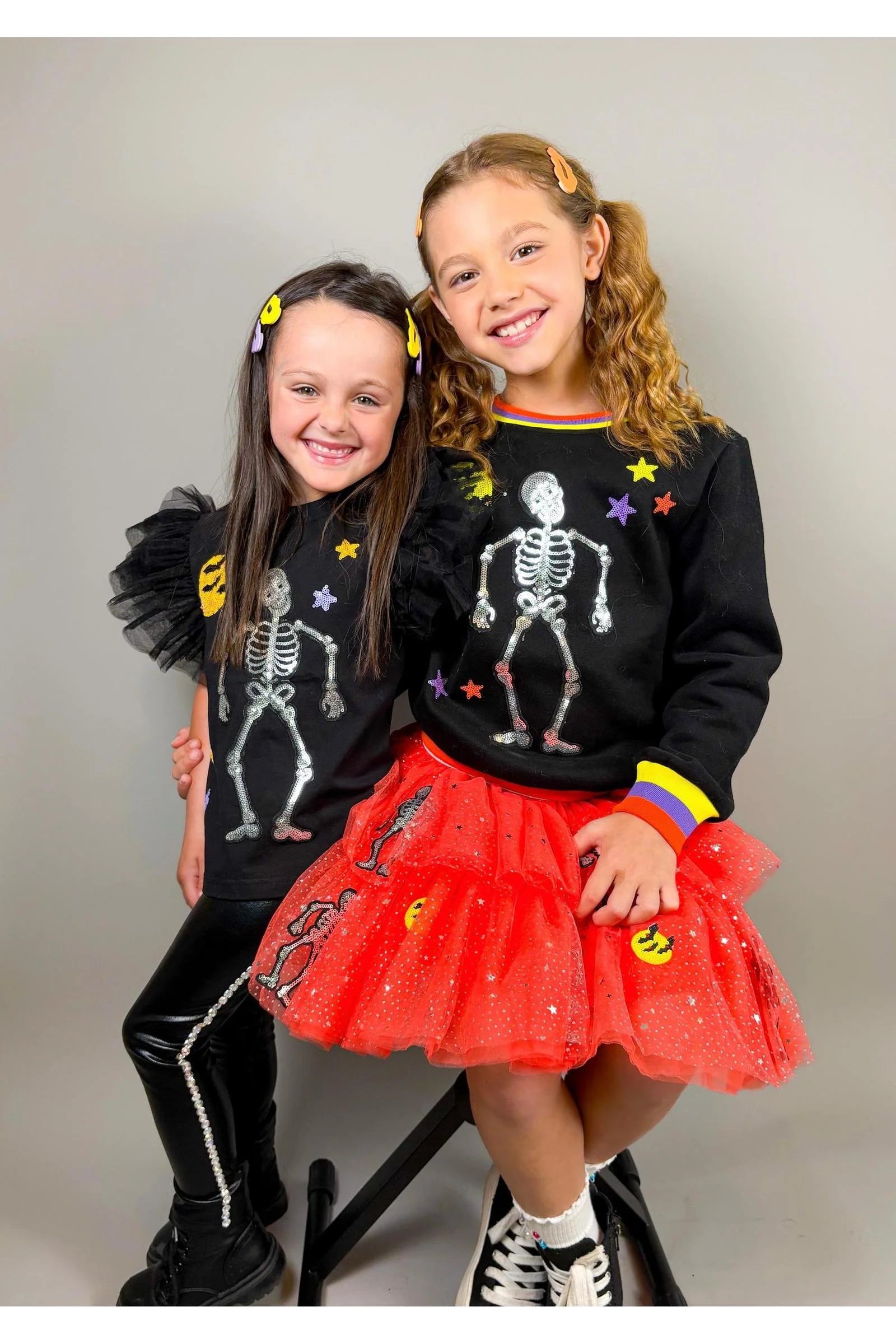 Skeleton Patched Tulle Skirt