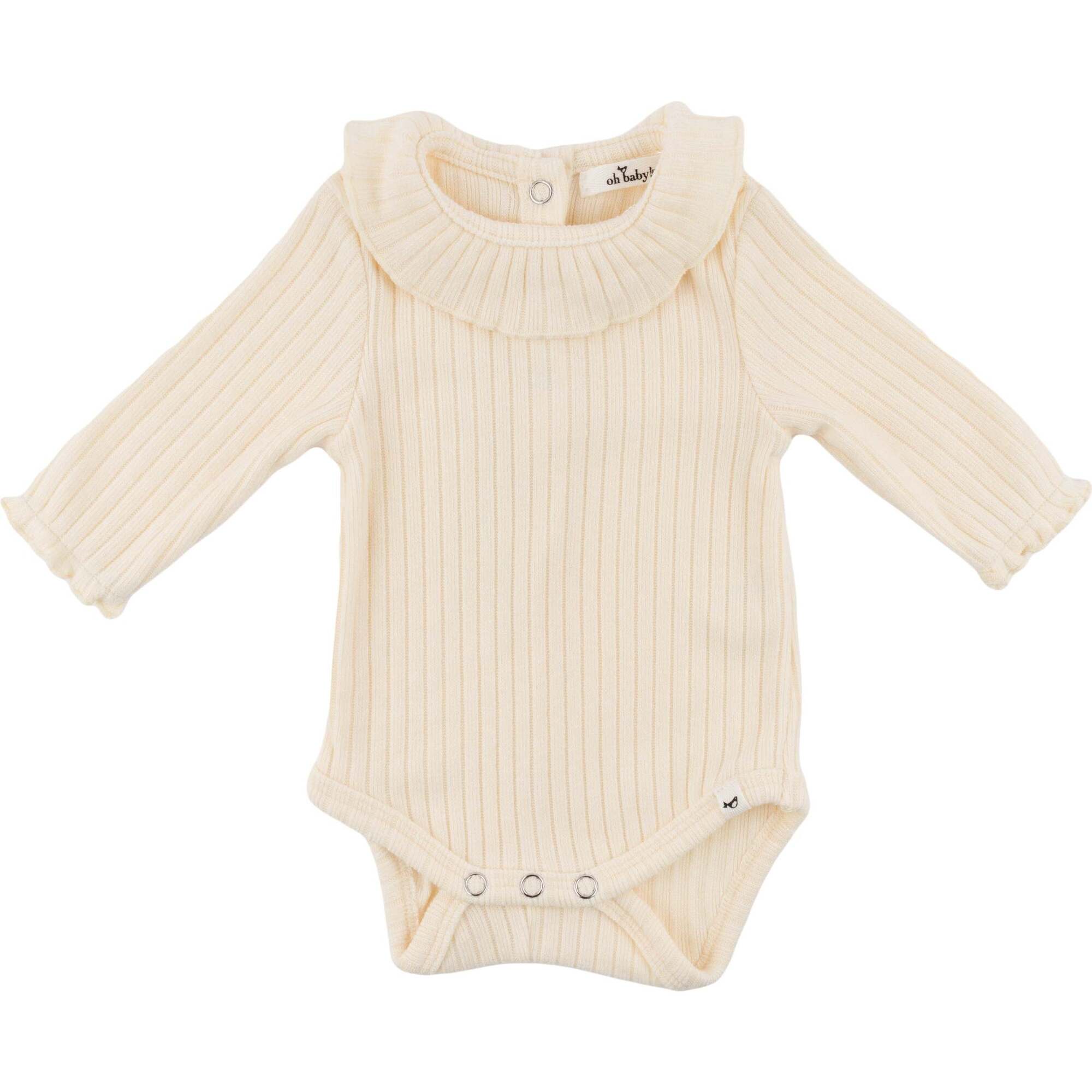Vanilla Fuzzy Sweater Knit Ruffle Onesie