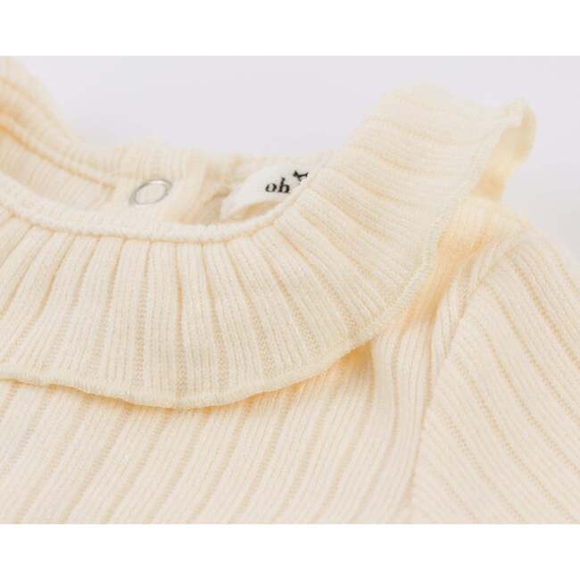 Vanilla Fuzzy Sweater Knit Ruffle Onesie