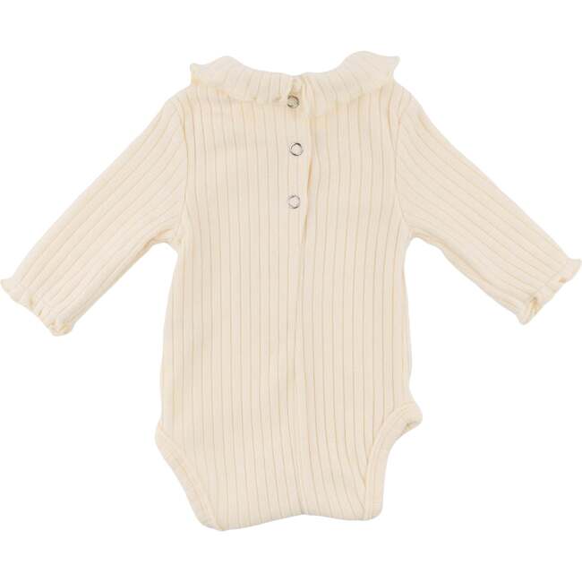 Vanilla Fuzzy Sweater Knit Ruffle Onesie