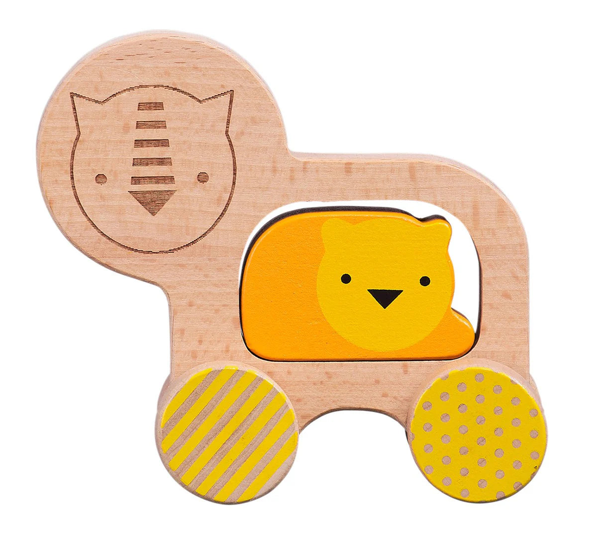 Wooden Push Along Lion Toy