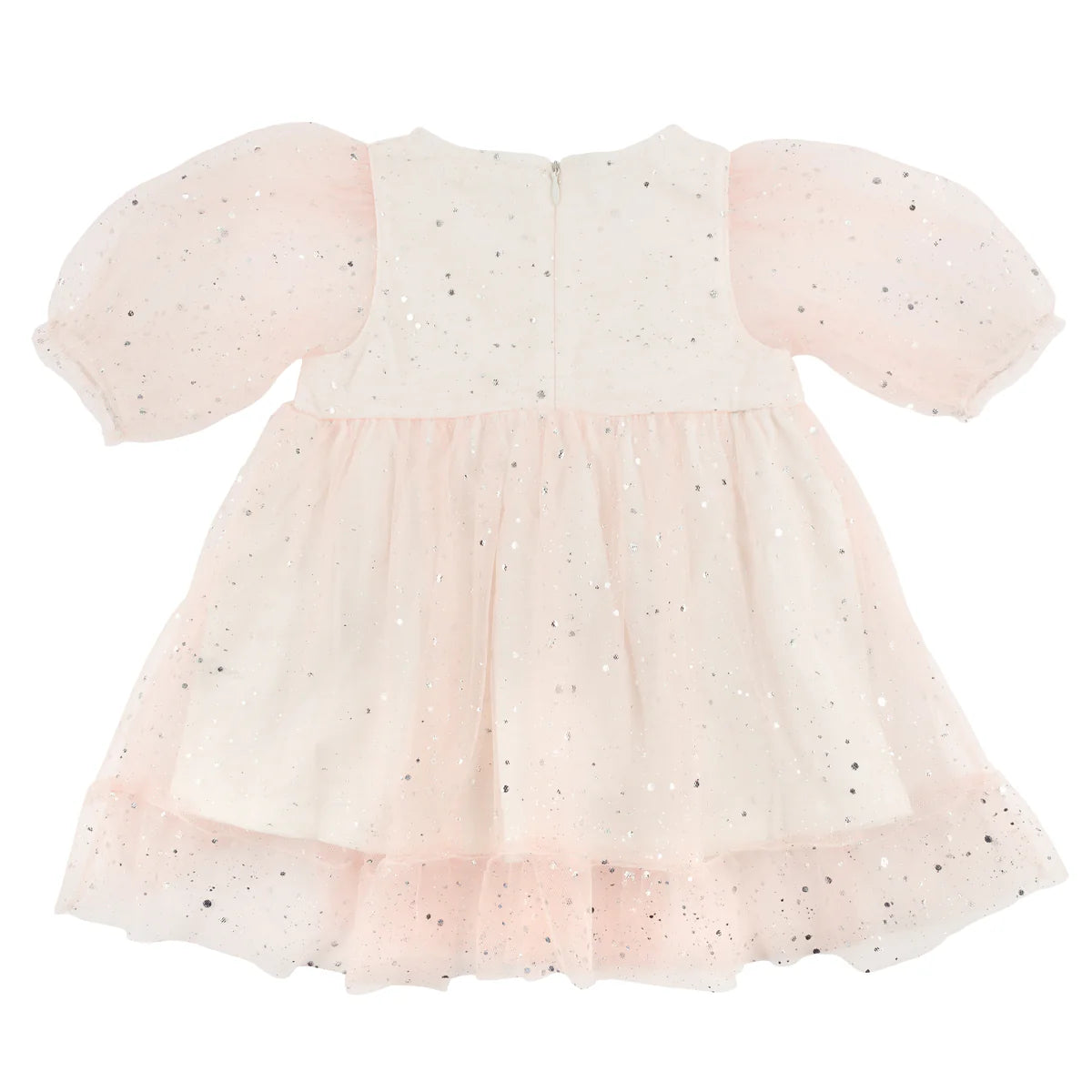 Josephine Dress in Pink & Silver Fleck