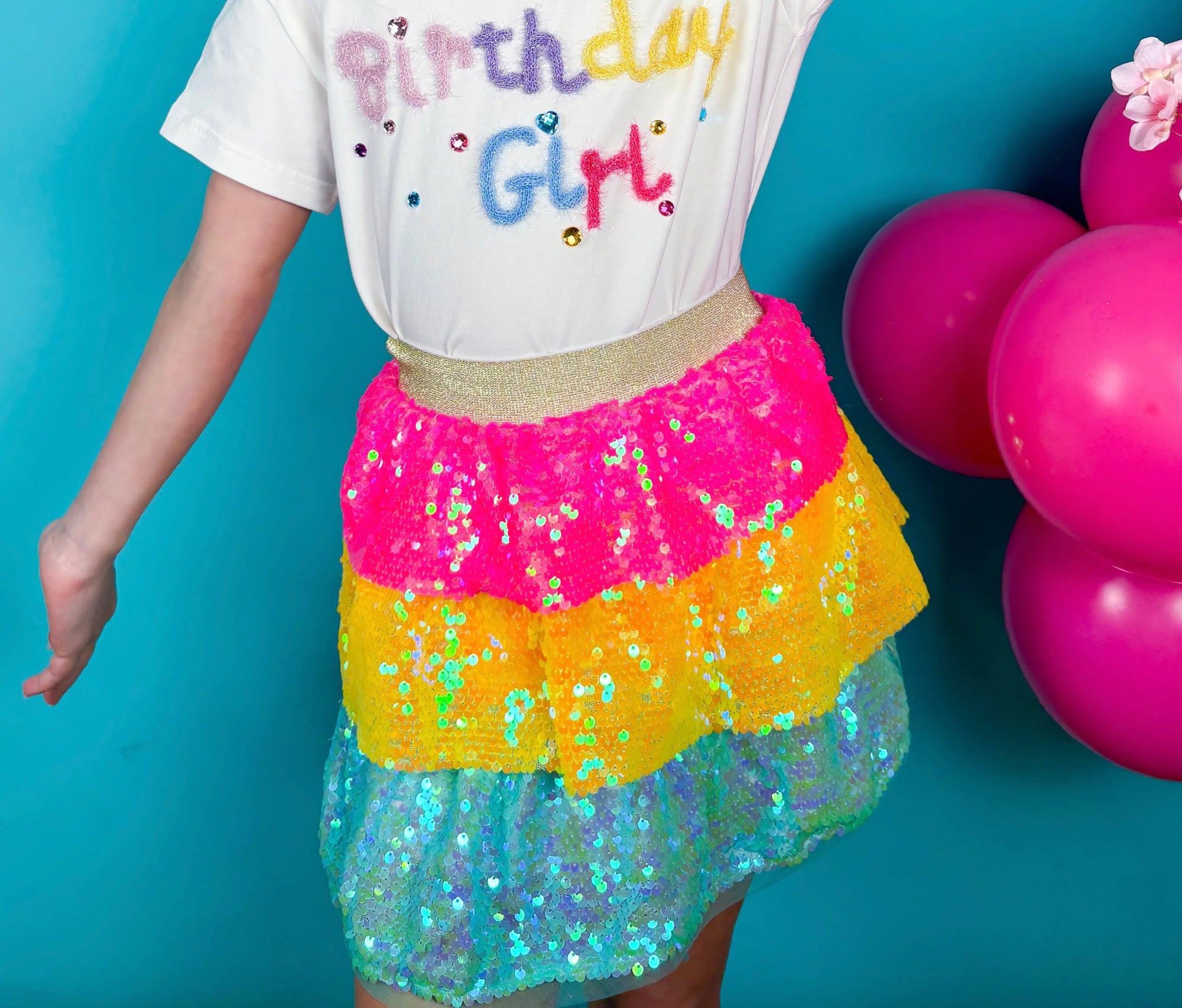Neon Sequins Skirt