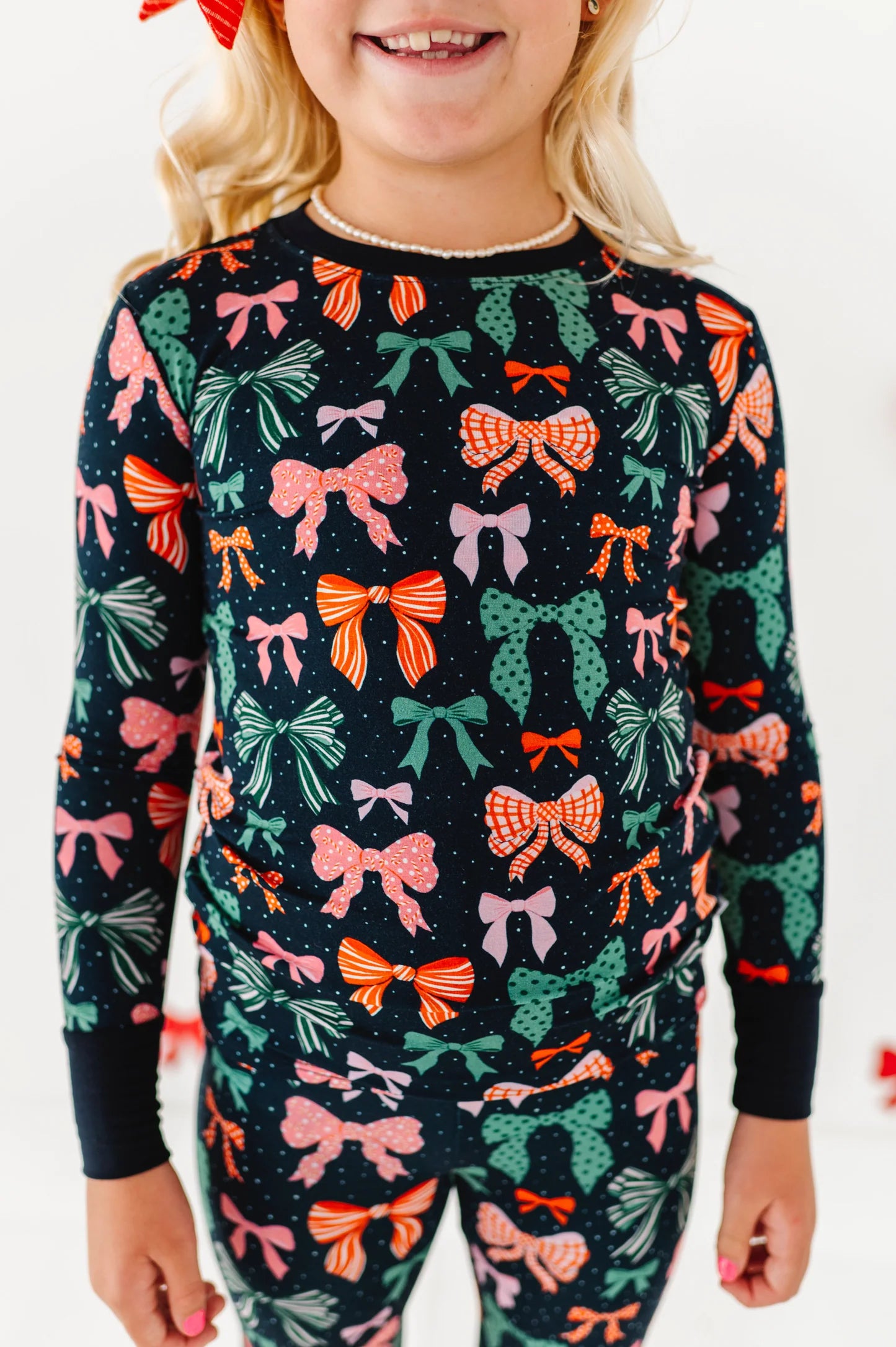 Merry Little Bows Two-Piece Pajama Set