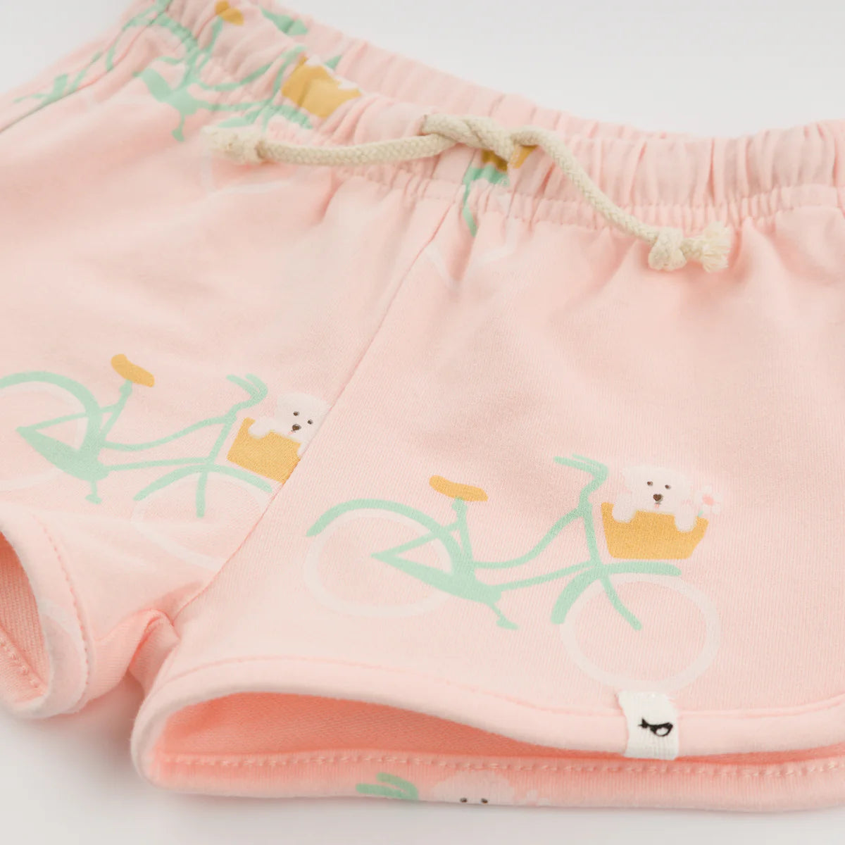 Lottie Short in Mint Bicycles Print