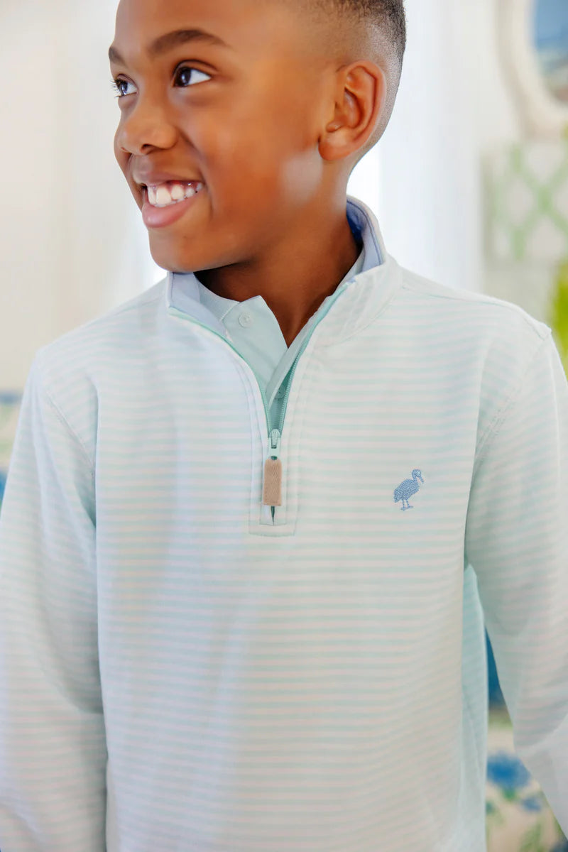 Hayword Half-Zip in Sea Island Seafoam Stripe