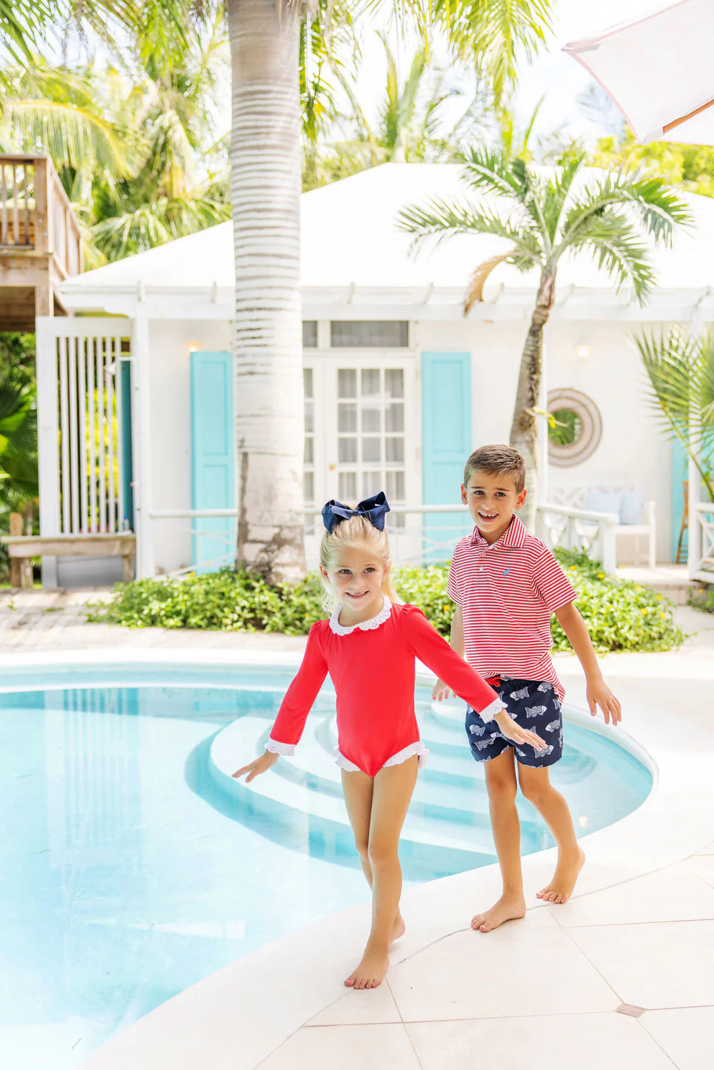 Prim & Proper Polo in Red Stripe