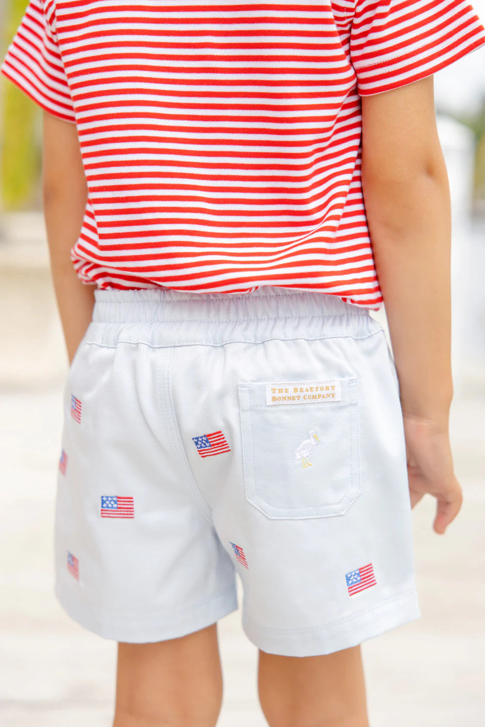 Boys Flag Shorts Stretch Waist