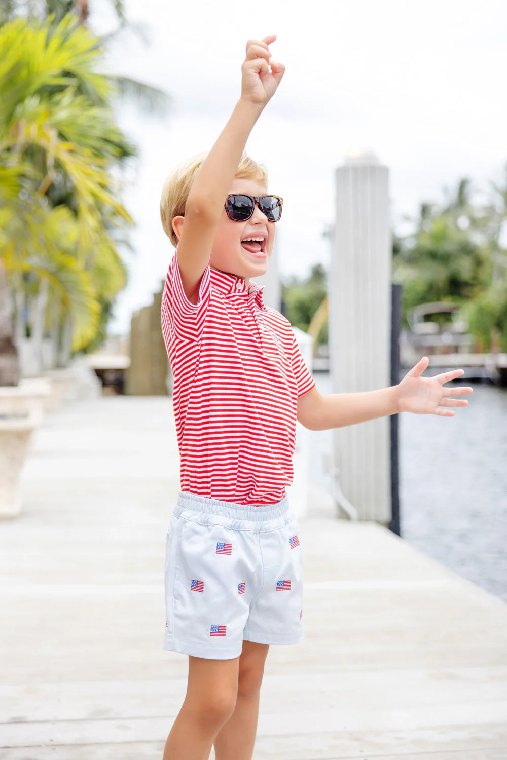 Prim & Proper Polo in Red Stripe
