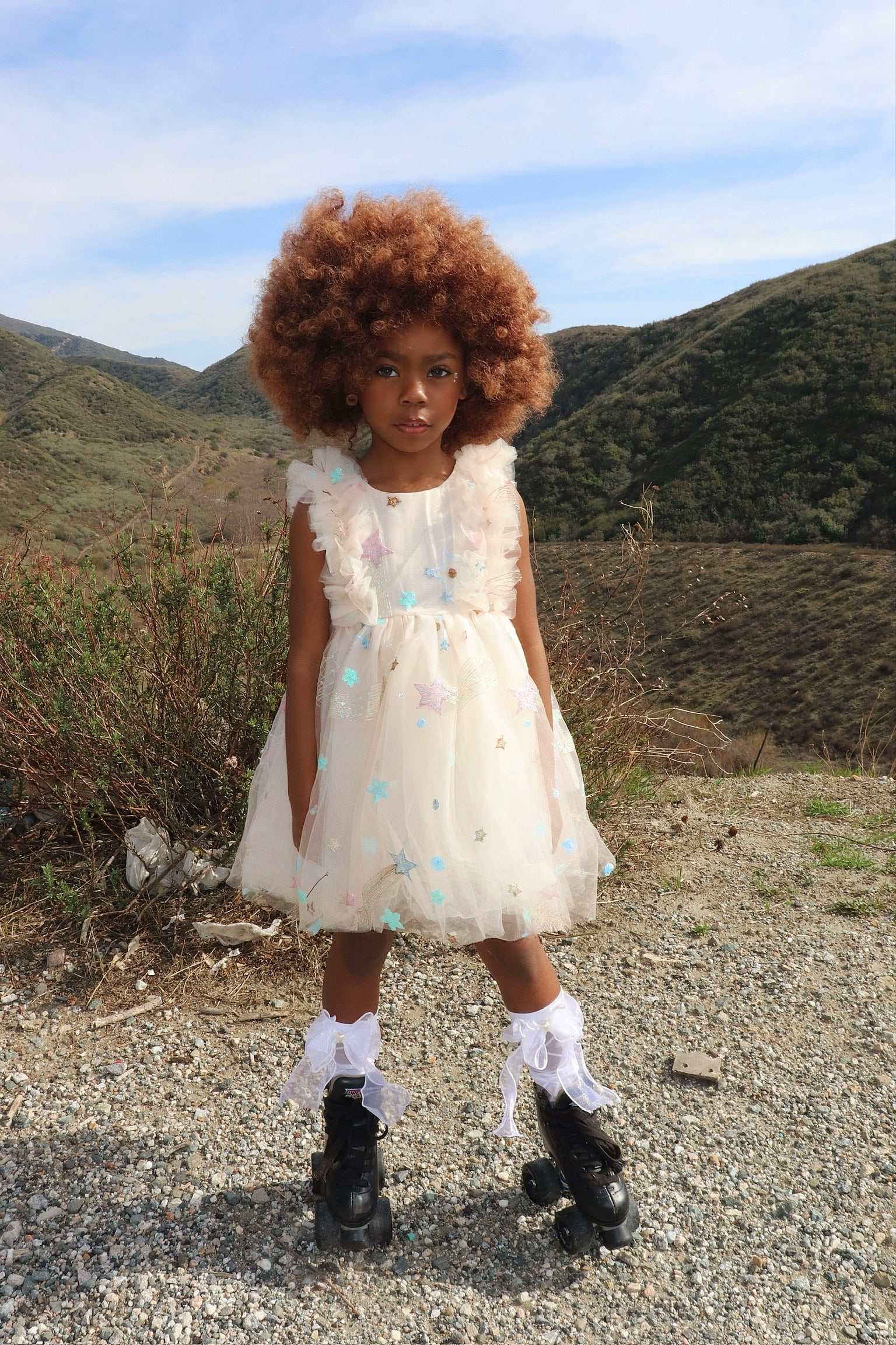 Cream Tulle Star Dress