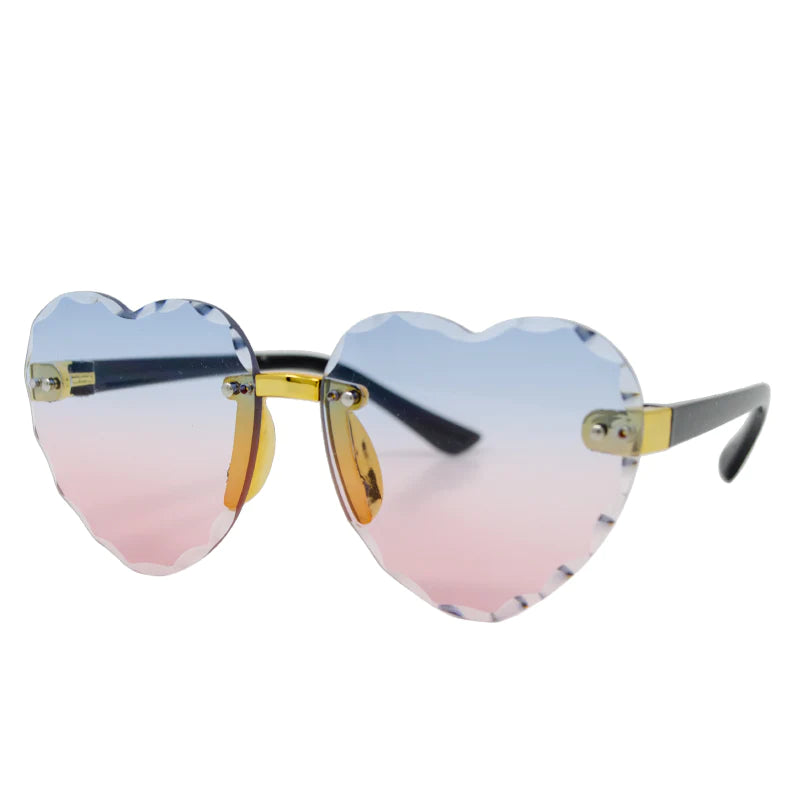 Pink Frameless Heart Sunglasses