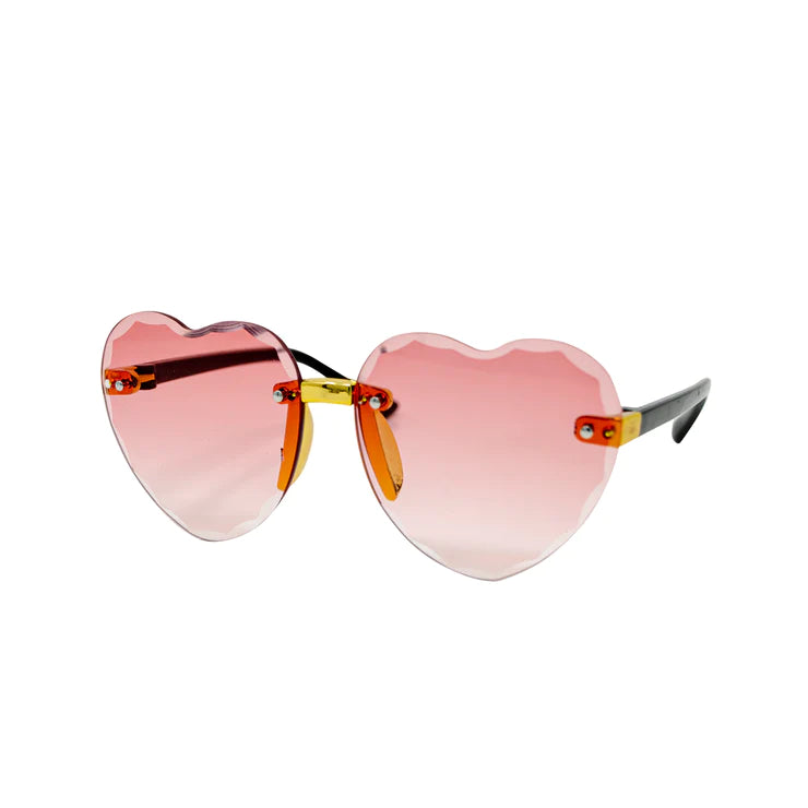 Pink Frameless Heart Sunglasses