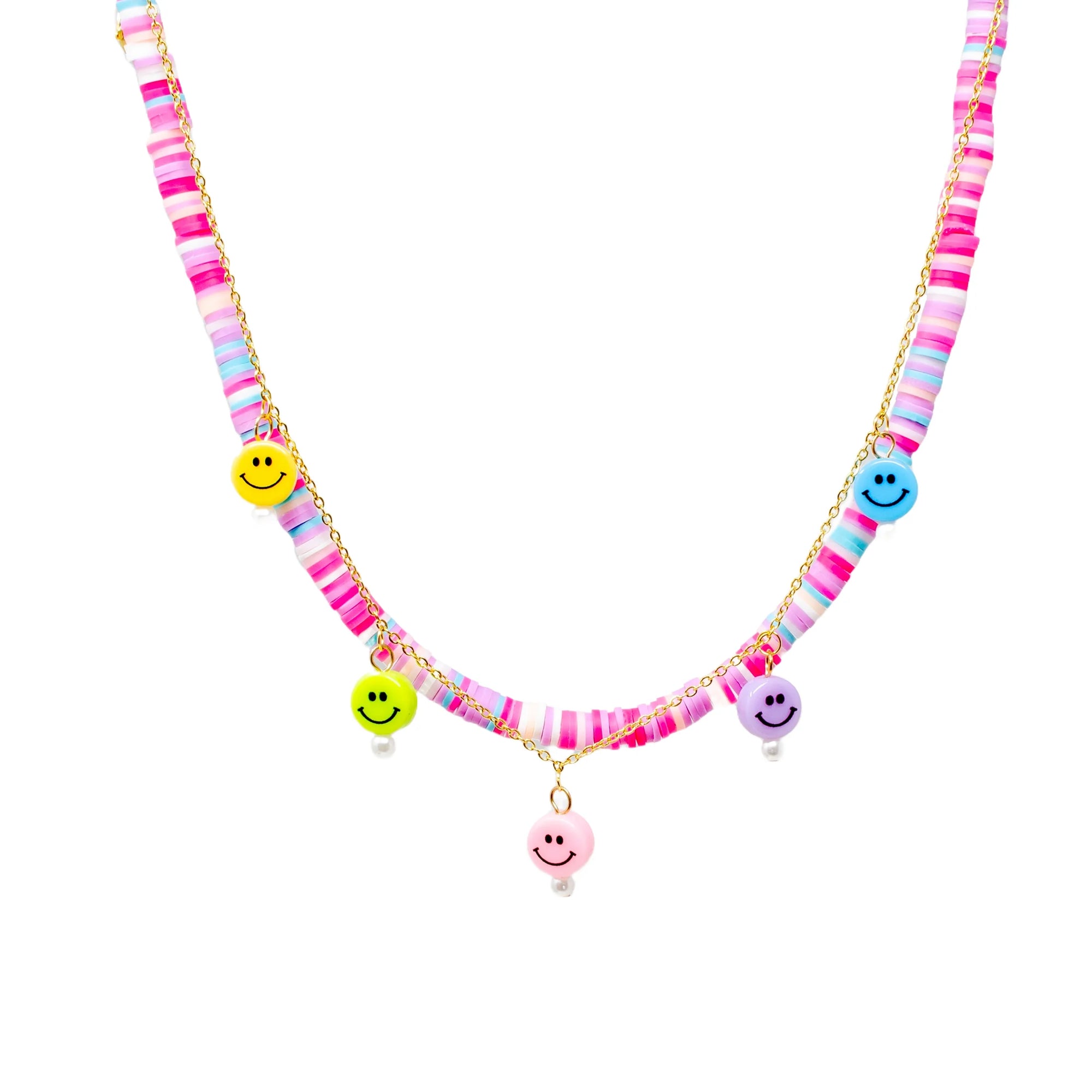Colorful Disk Necklace & Charm Duo