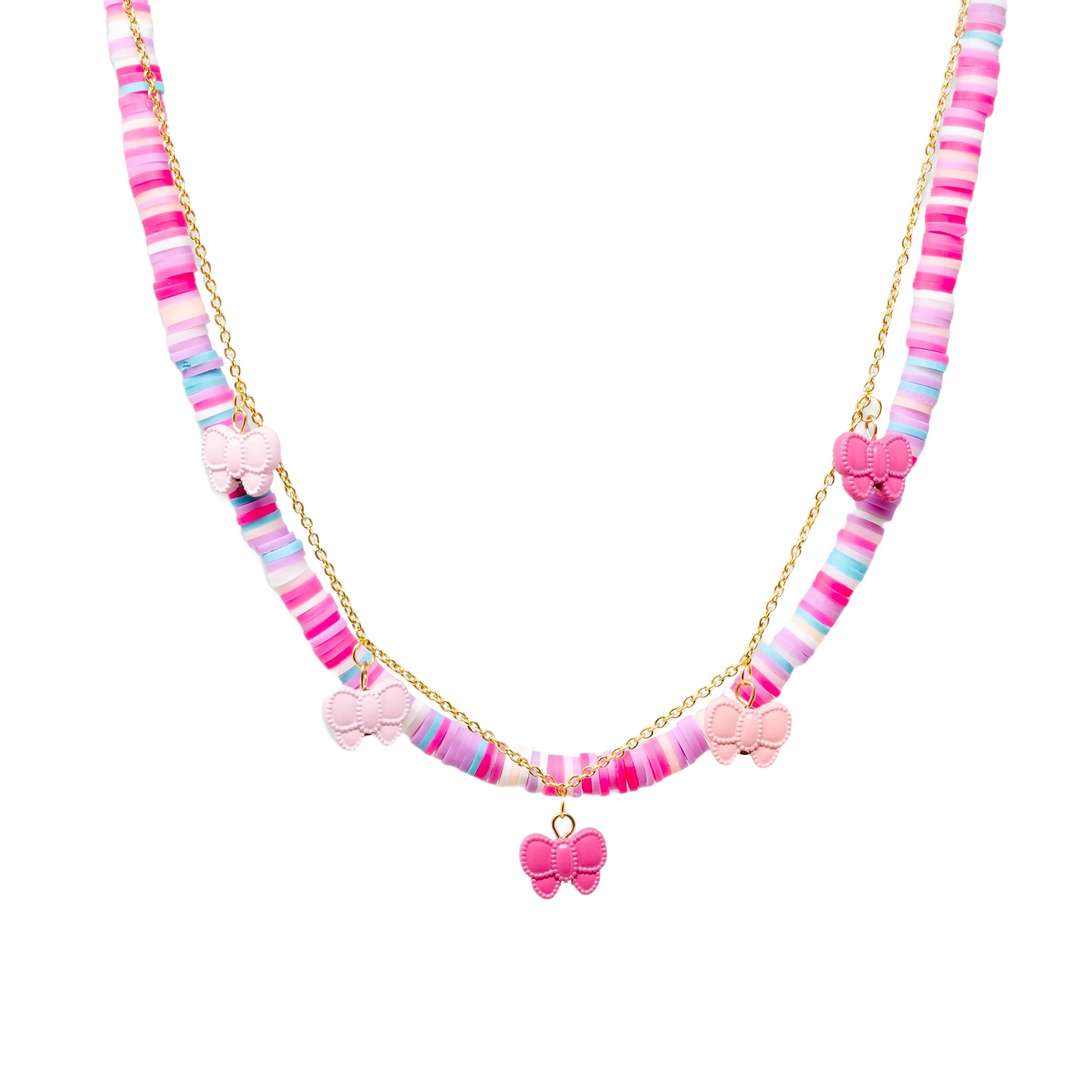 Colorful Disk Necklace & Charm Duo