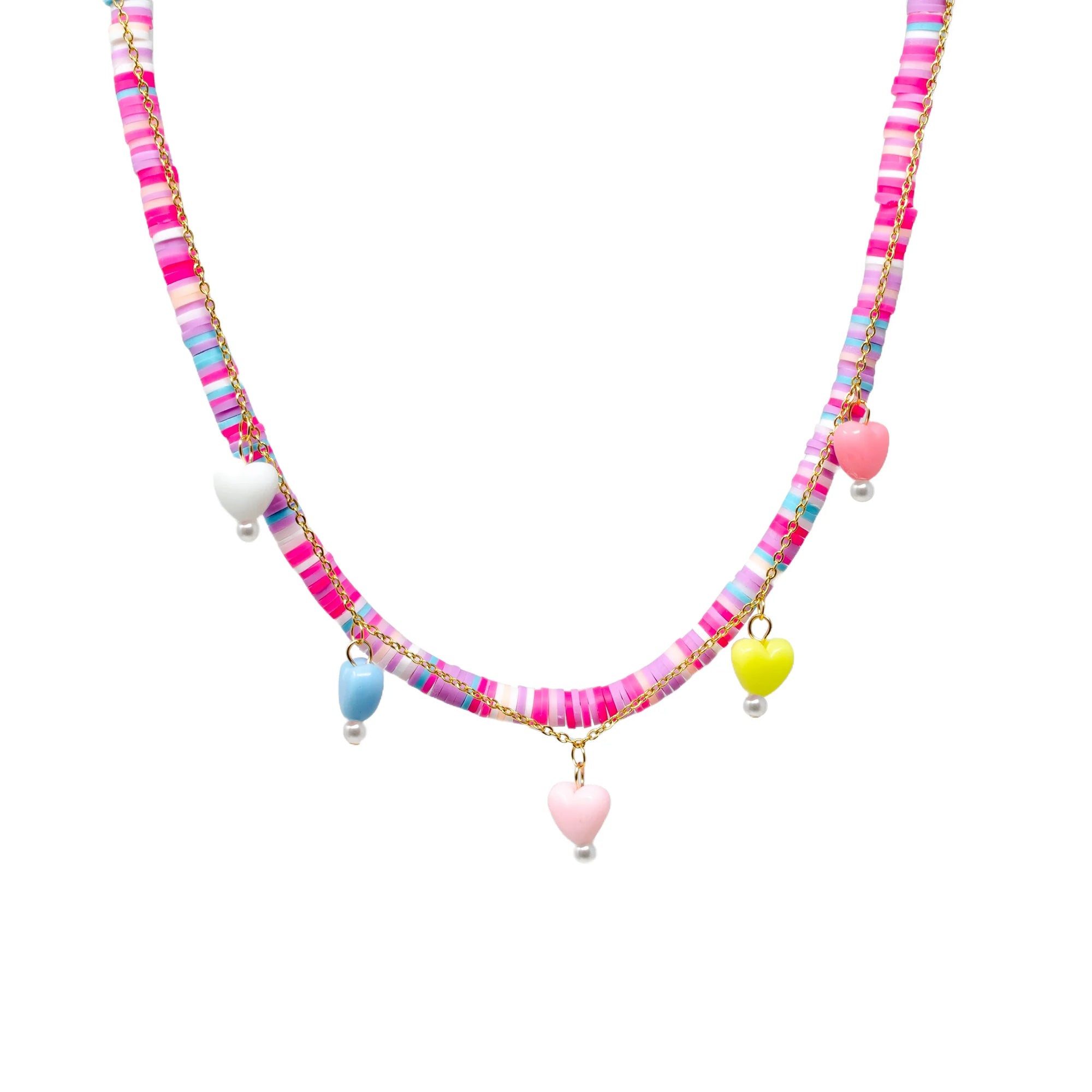 Colorful Disk Necklace & Charm Duo