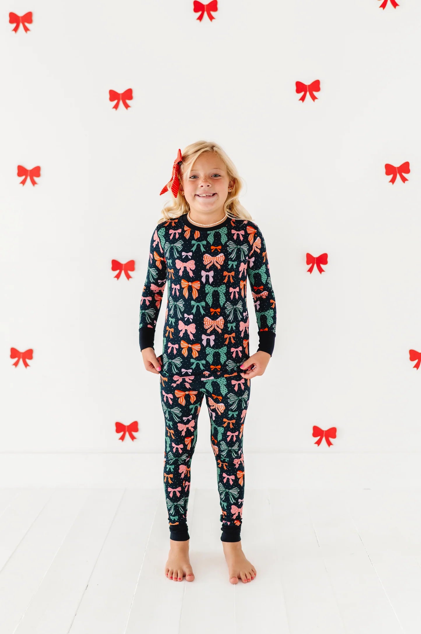 Merry Little Bows Two-Piece Pajama Set