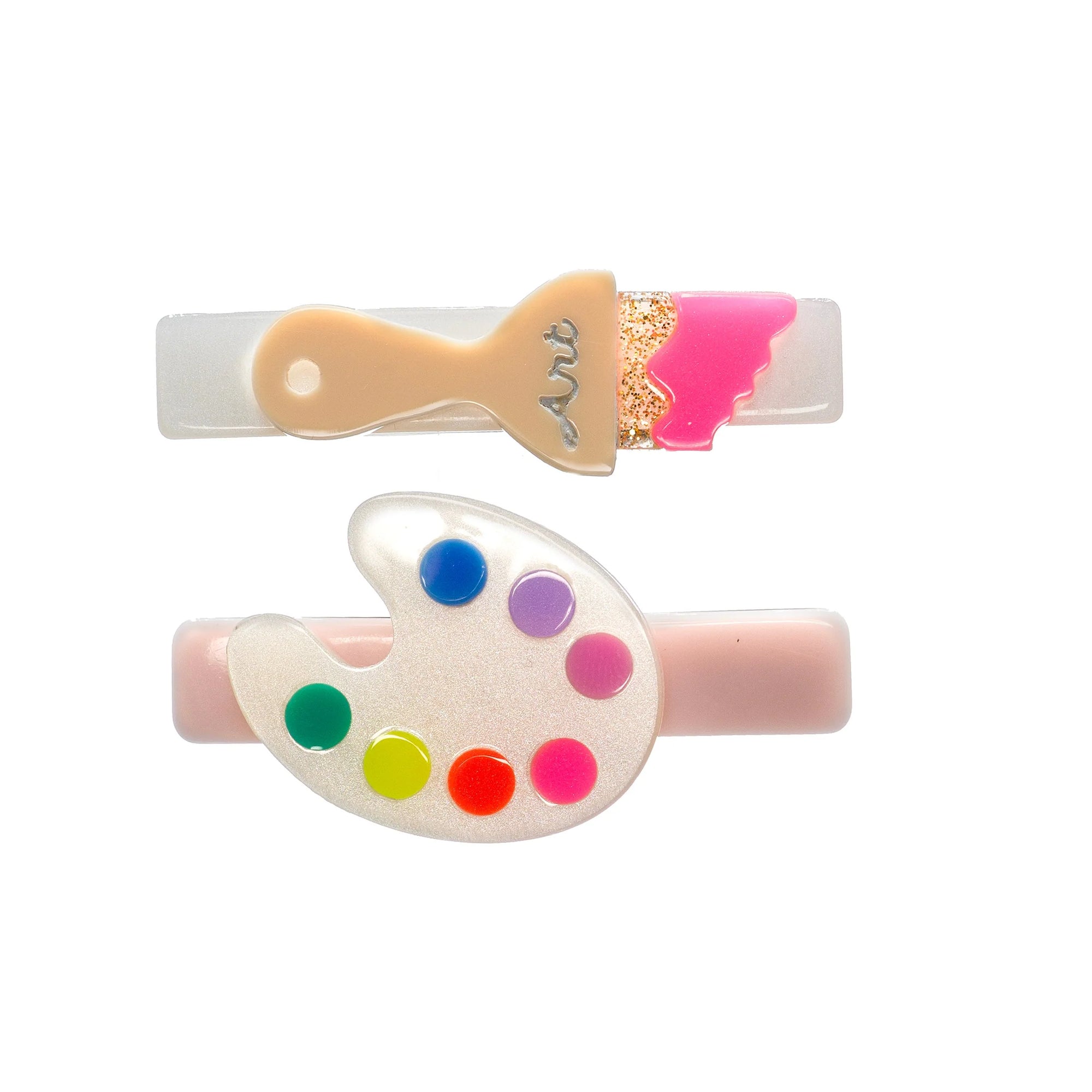 Paintbrush Neon Colors Hair Clips