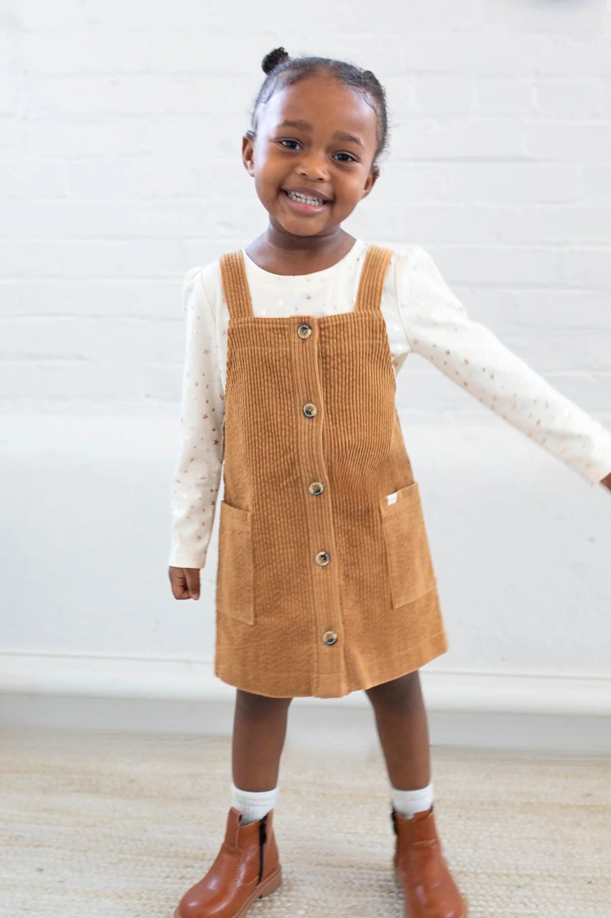 Billie Puff Sleeve Top in Eggnog Sparkle Stars