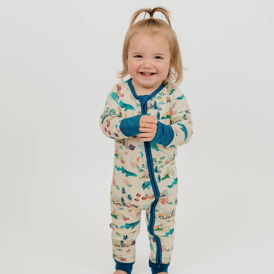 Coral Reef Bamboo Convertible Baby Pajamas