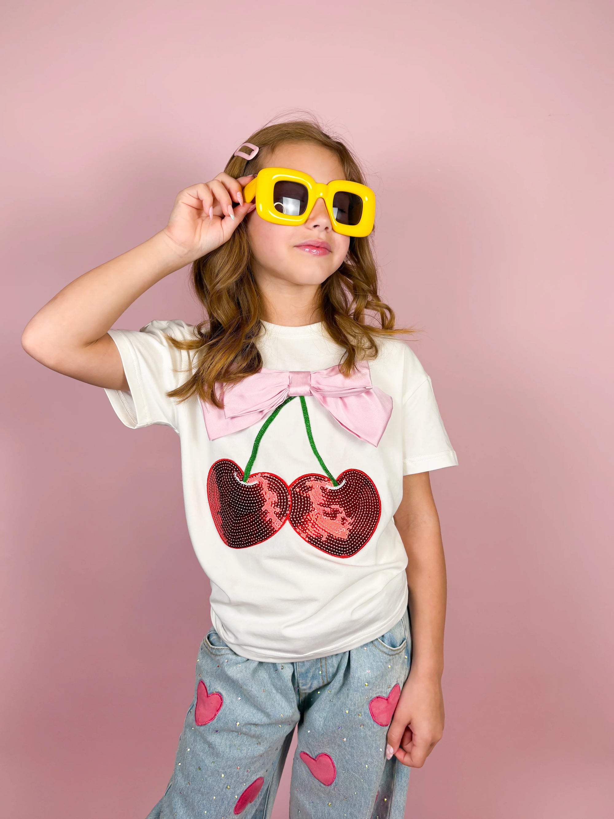 Cherry and Bow Gem Top