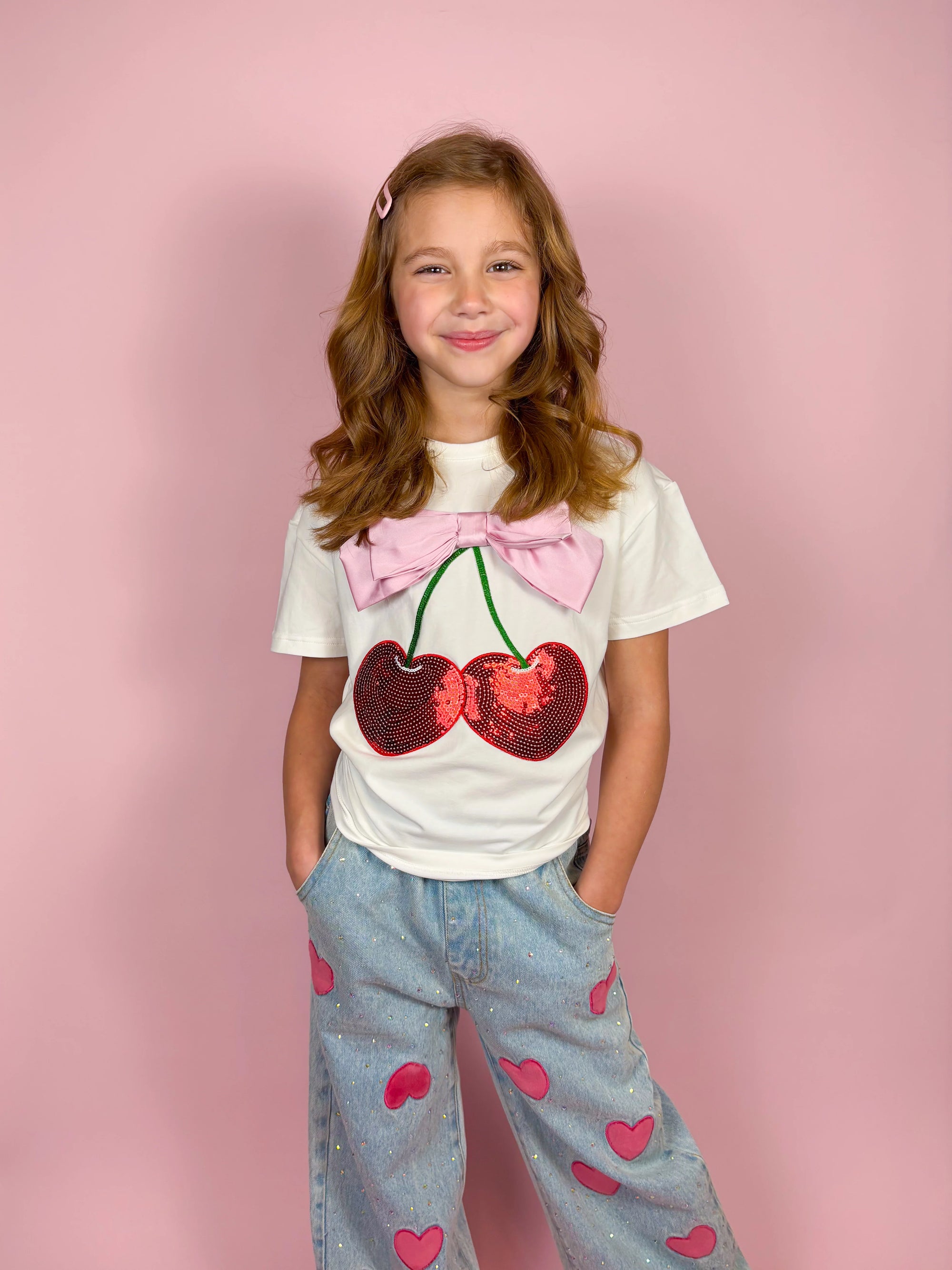 Cherry and Bow Gem Top