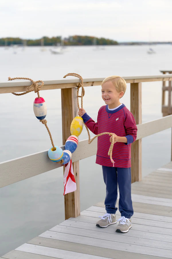 Cassidy Crewneck in Richmond Red & Nantucket Navy Stripe