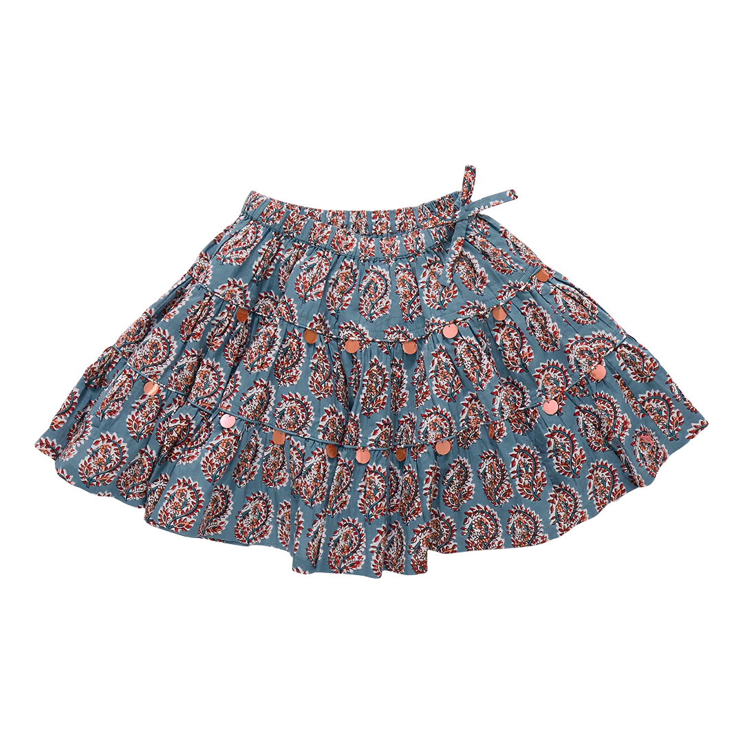 Allie Skirt in Blue Paisley