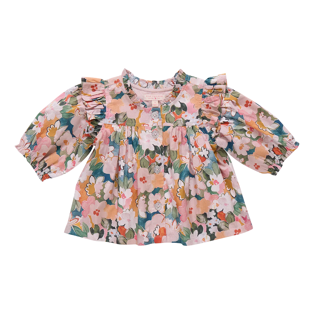 Kalani Top in Watercolor Floral