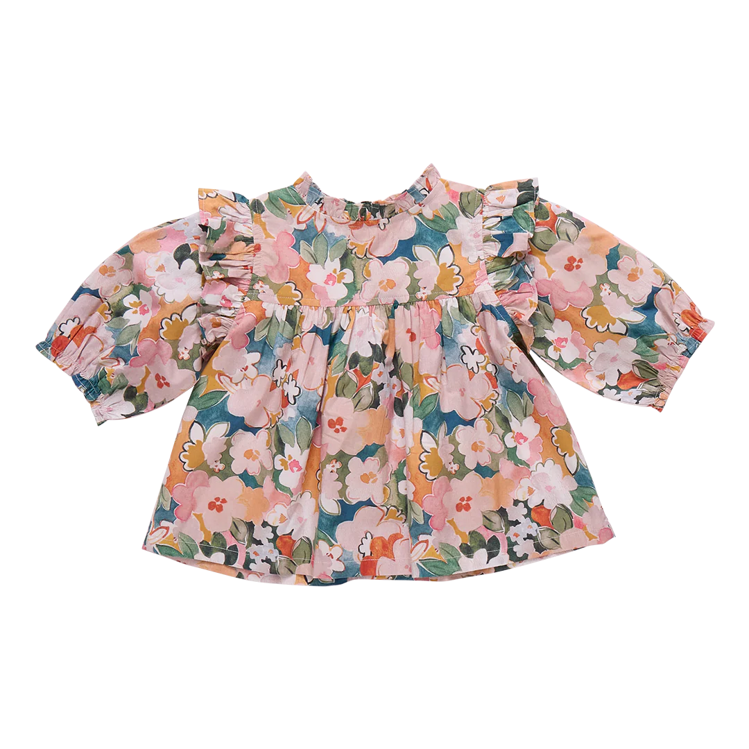 Kalani Top in Watercolor Floral