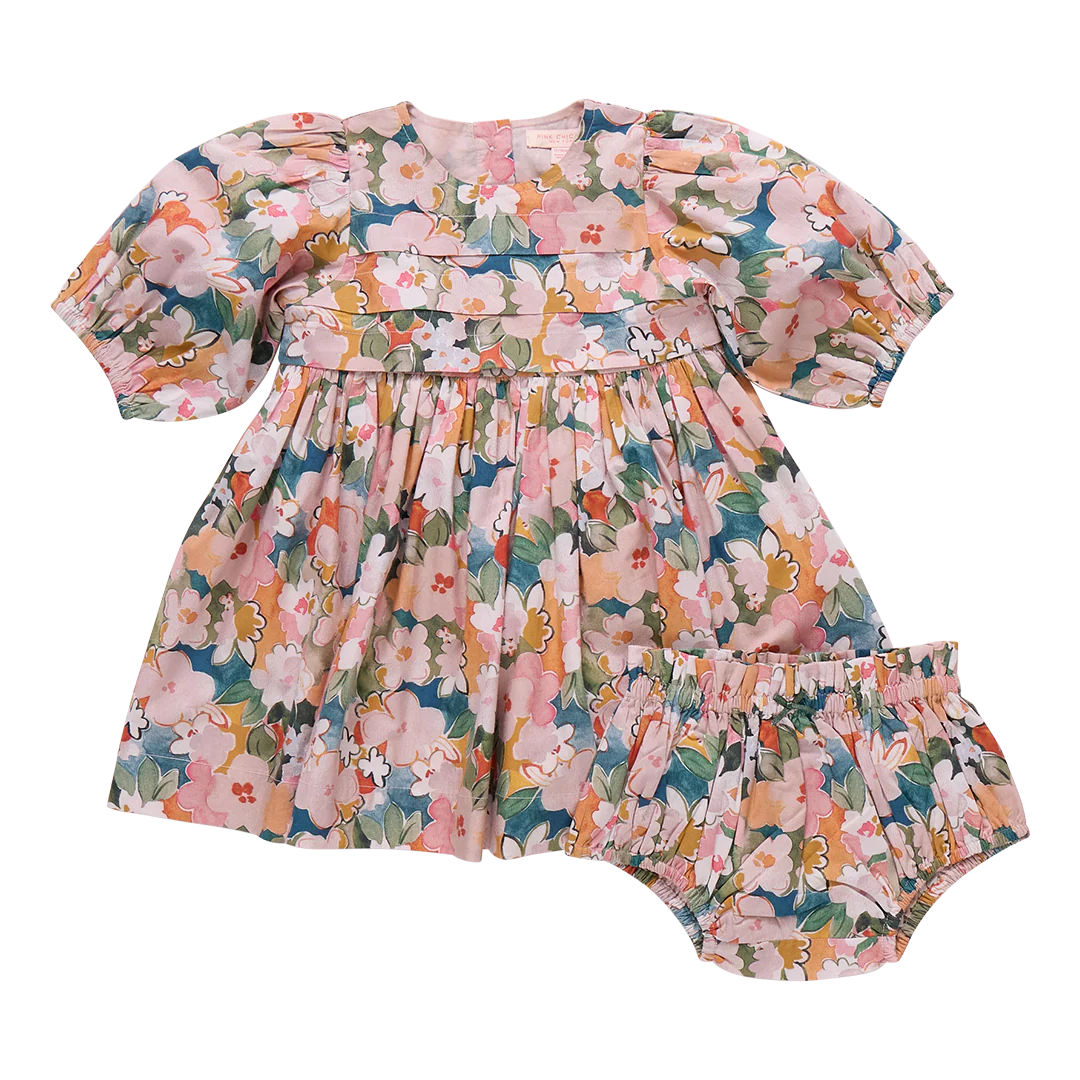 Baby Girls Evelyn Dress in Watercolor Floral