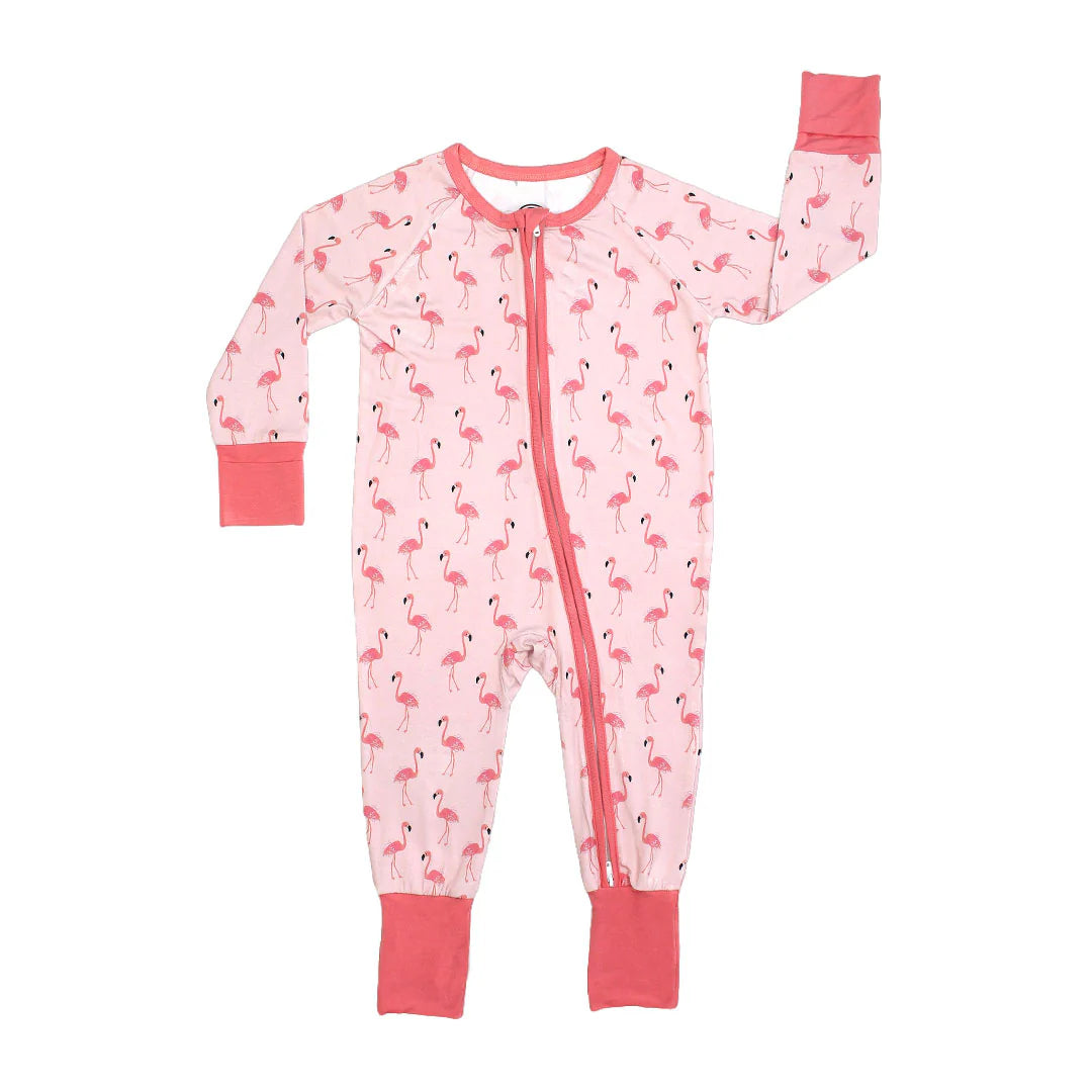 Fancy Flamingos Bamboo Baby Pajamas