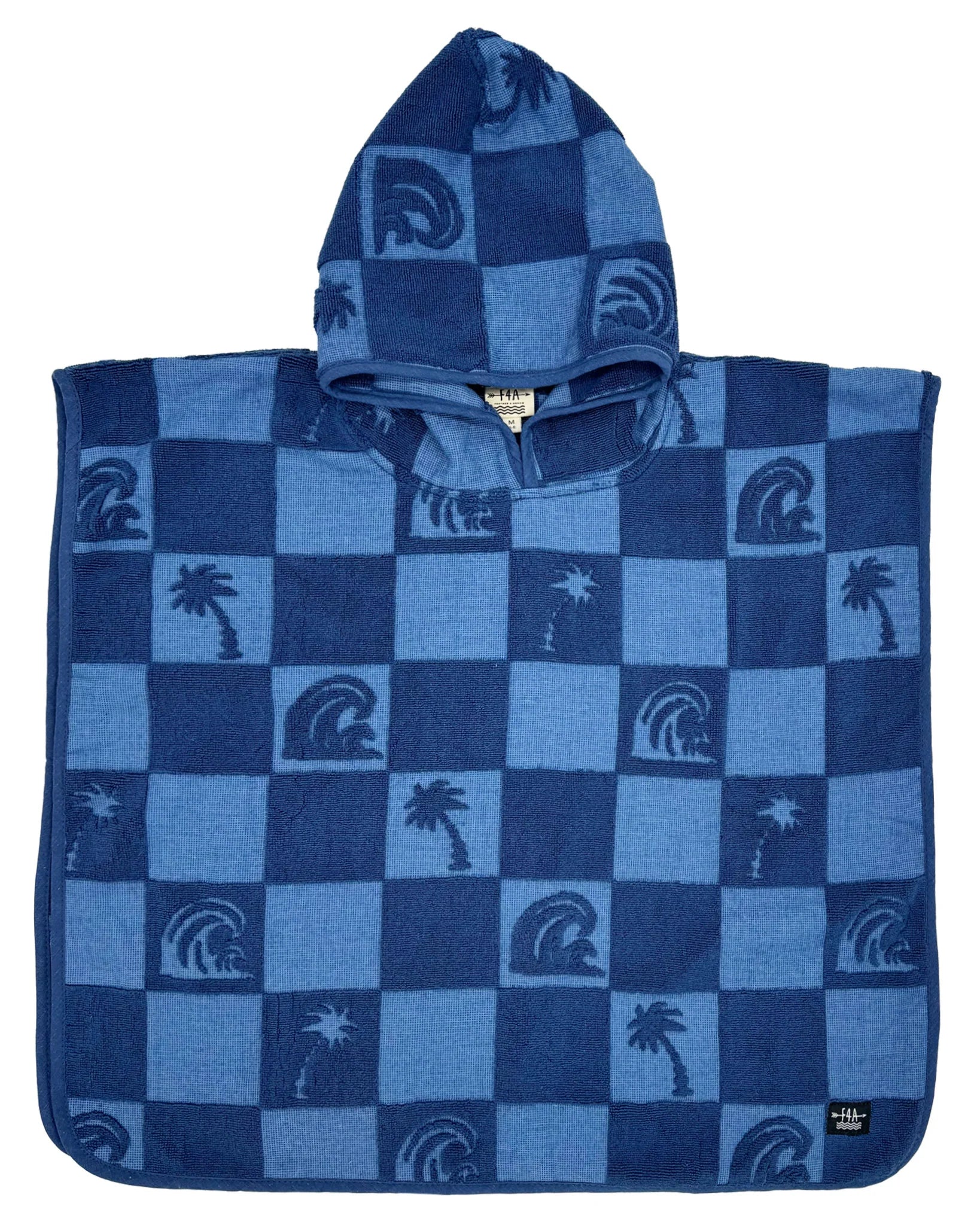 Navy Wave Poncho