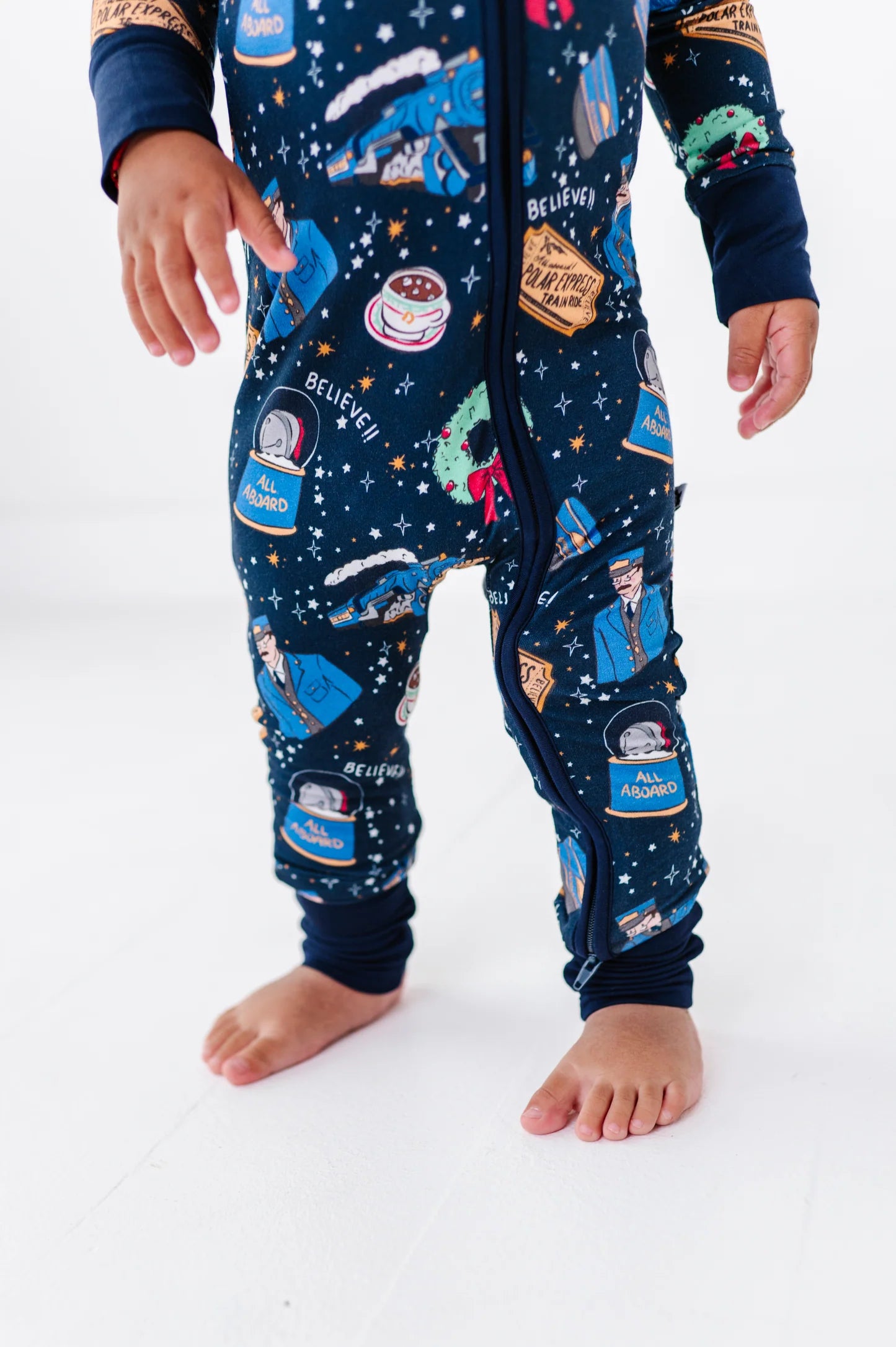 Hot Cocoa Express Convertible Footie Pajama