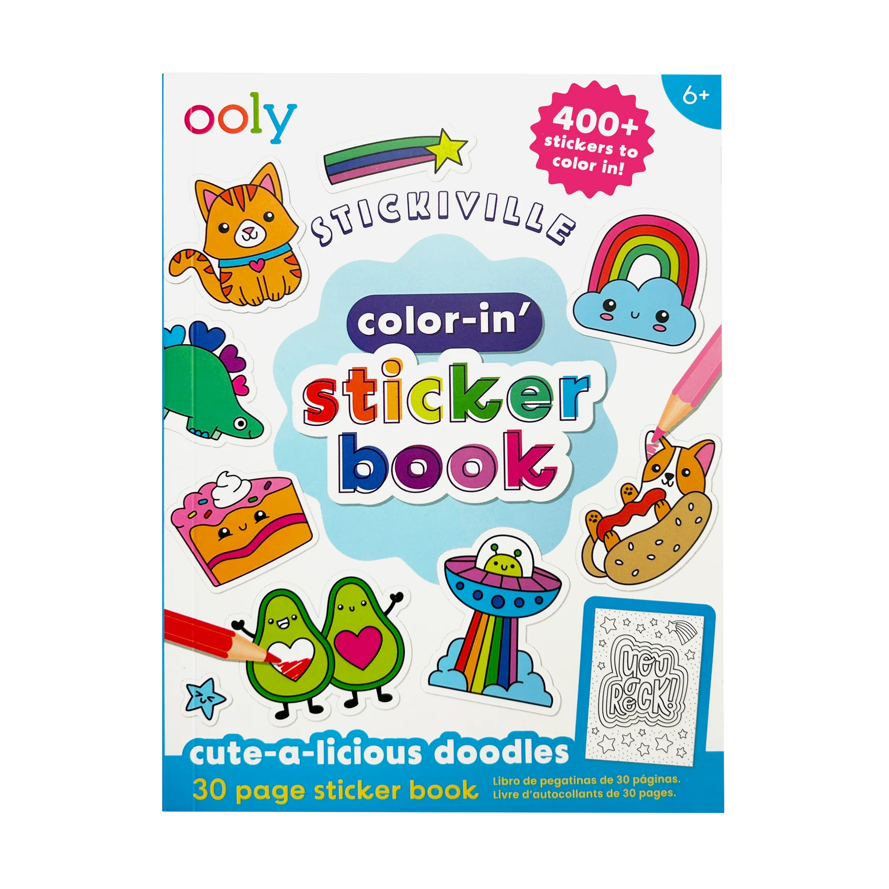 Stickiville Color-In’ Sticker Book: Cute-A-Licious Doodles