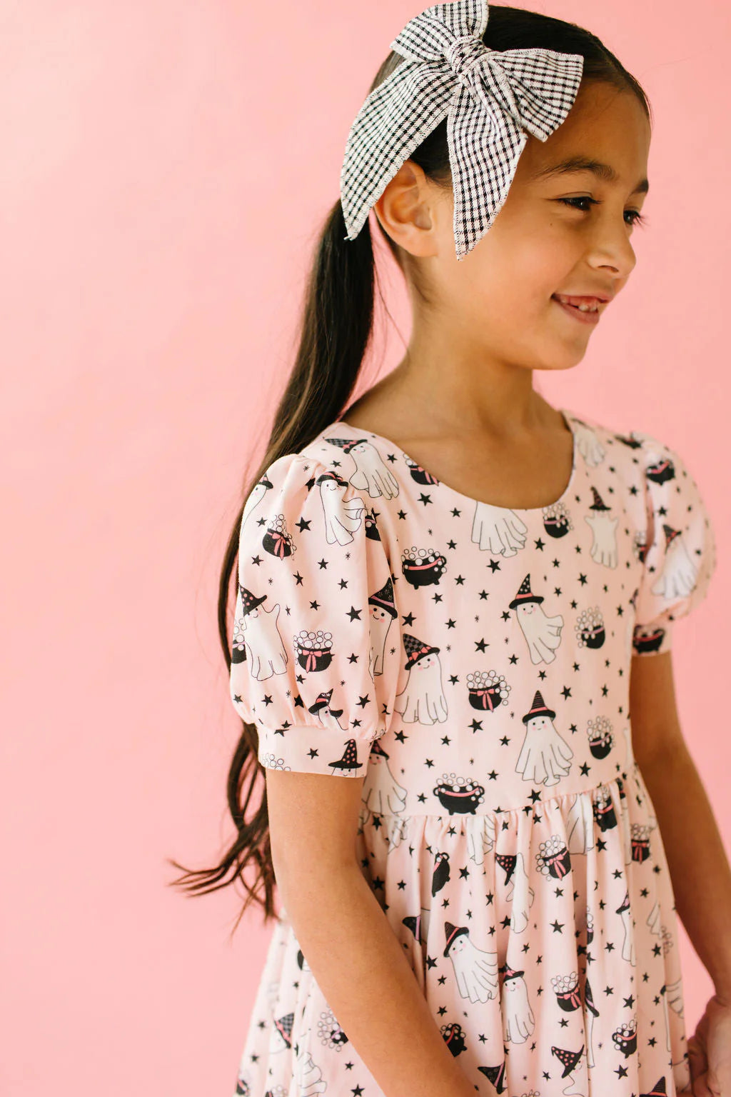 Puff Sleeve in Pink Cauldrons Dress