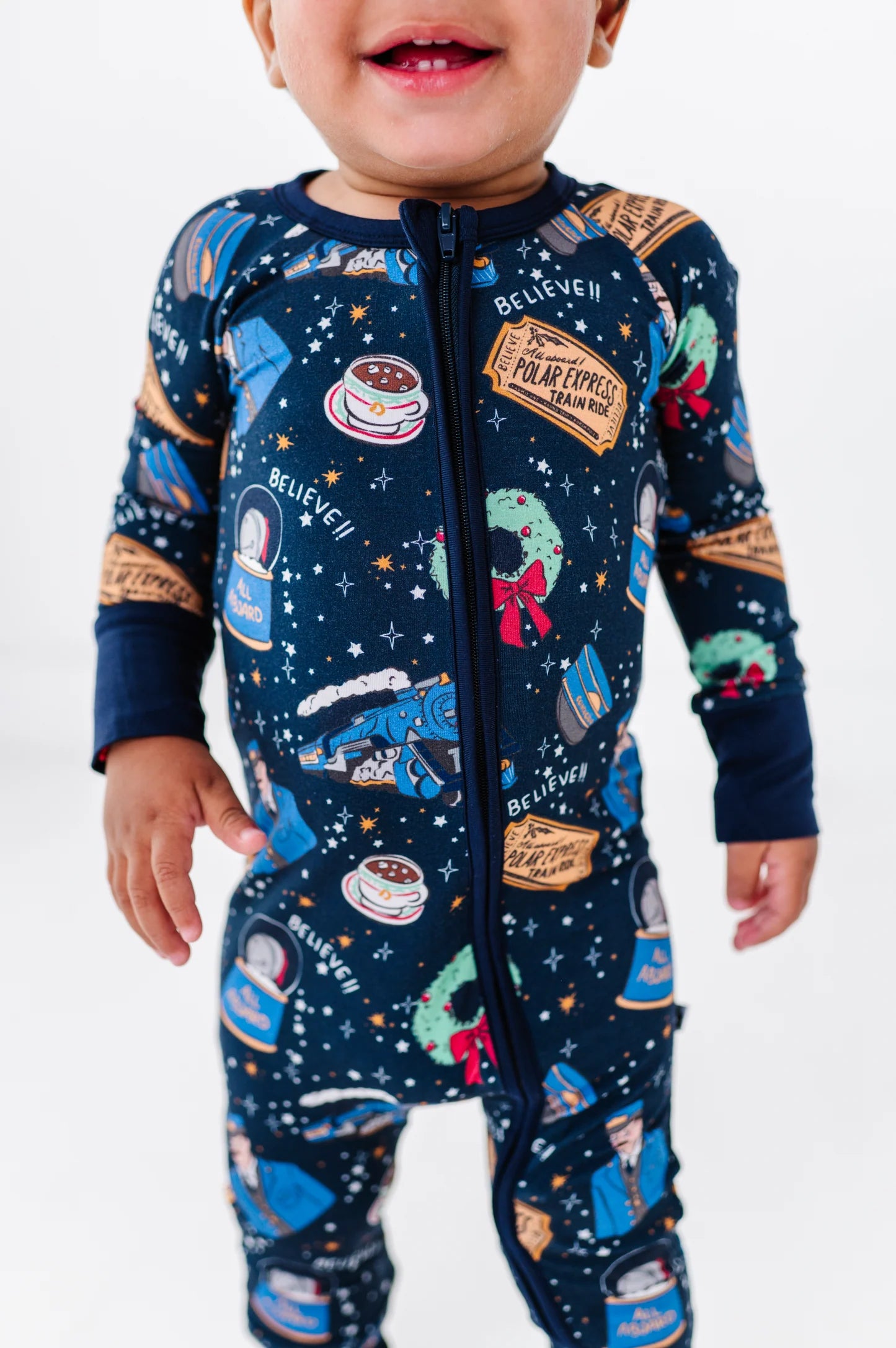 Hot Cocoa Express Convertible Footie Pajama