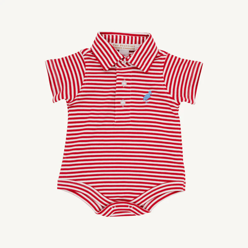 Prim & Proper Polo in Red Stripe
