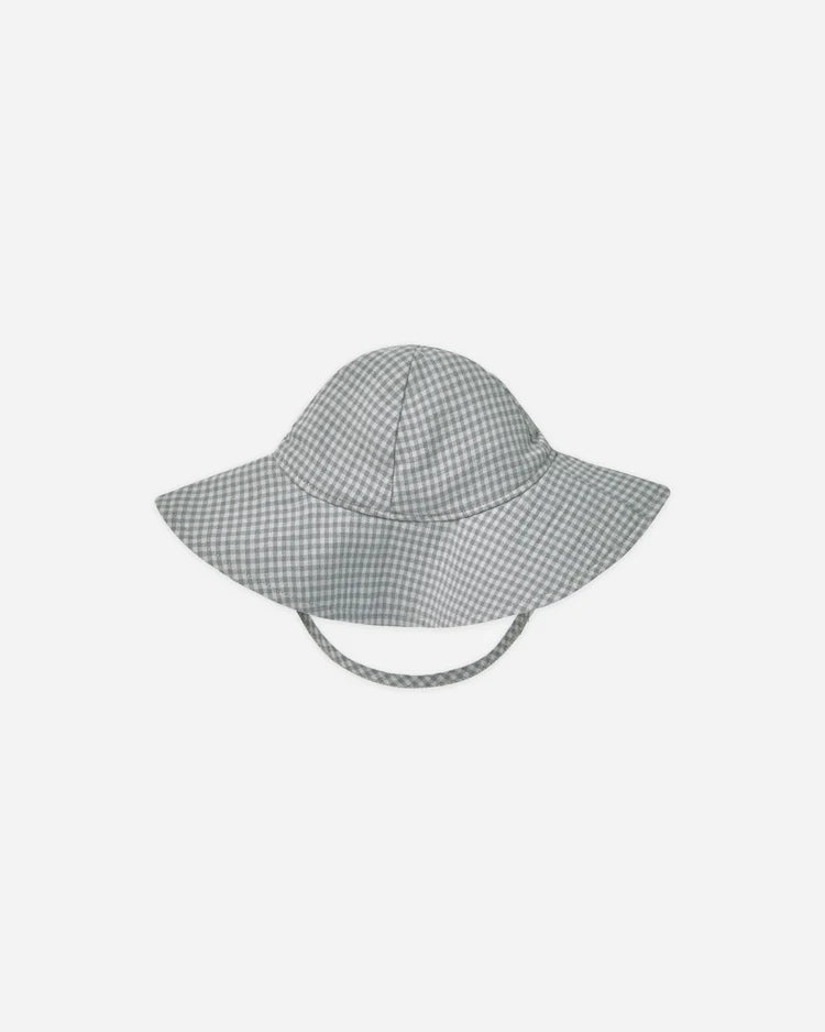 Woven Sun Hat || Blue Gingham