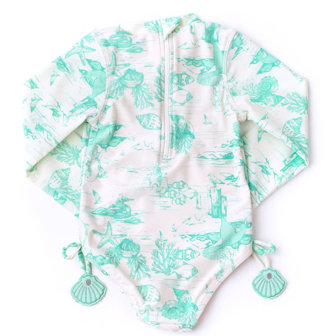 Mermaid Toile Girls Long Sleeve One Piece Swimsuit