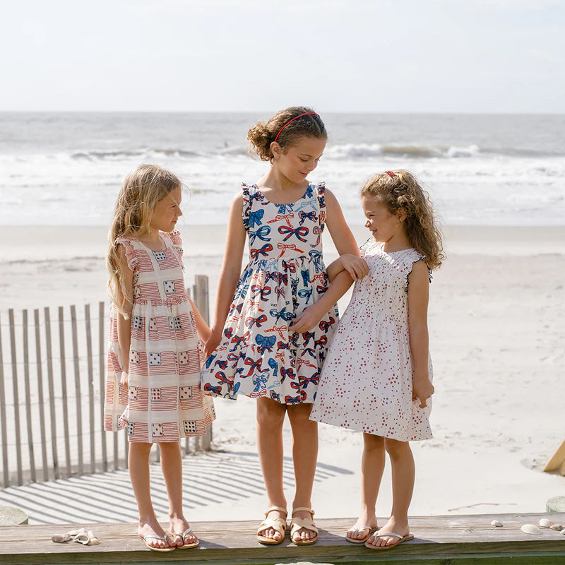 Waverly Dress in Red Ditsy Stars