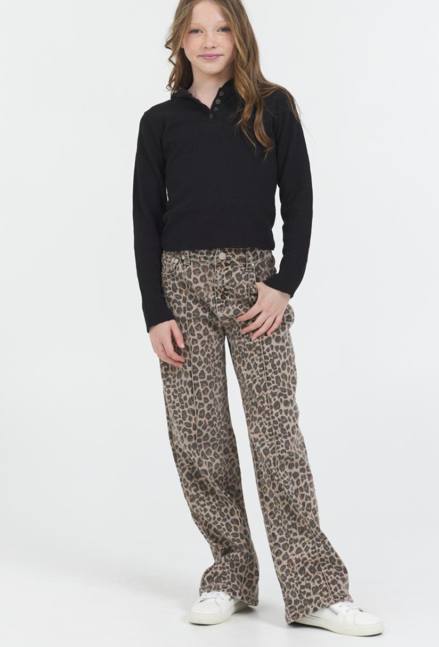 Leopard Printed Denim Jean