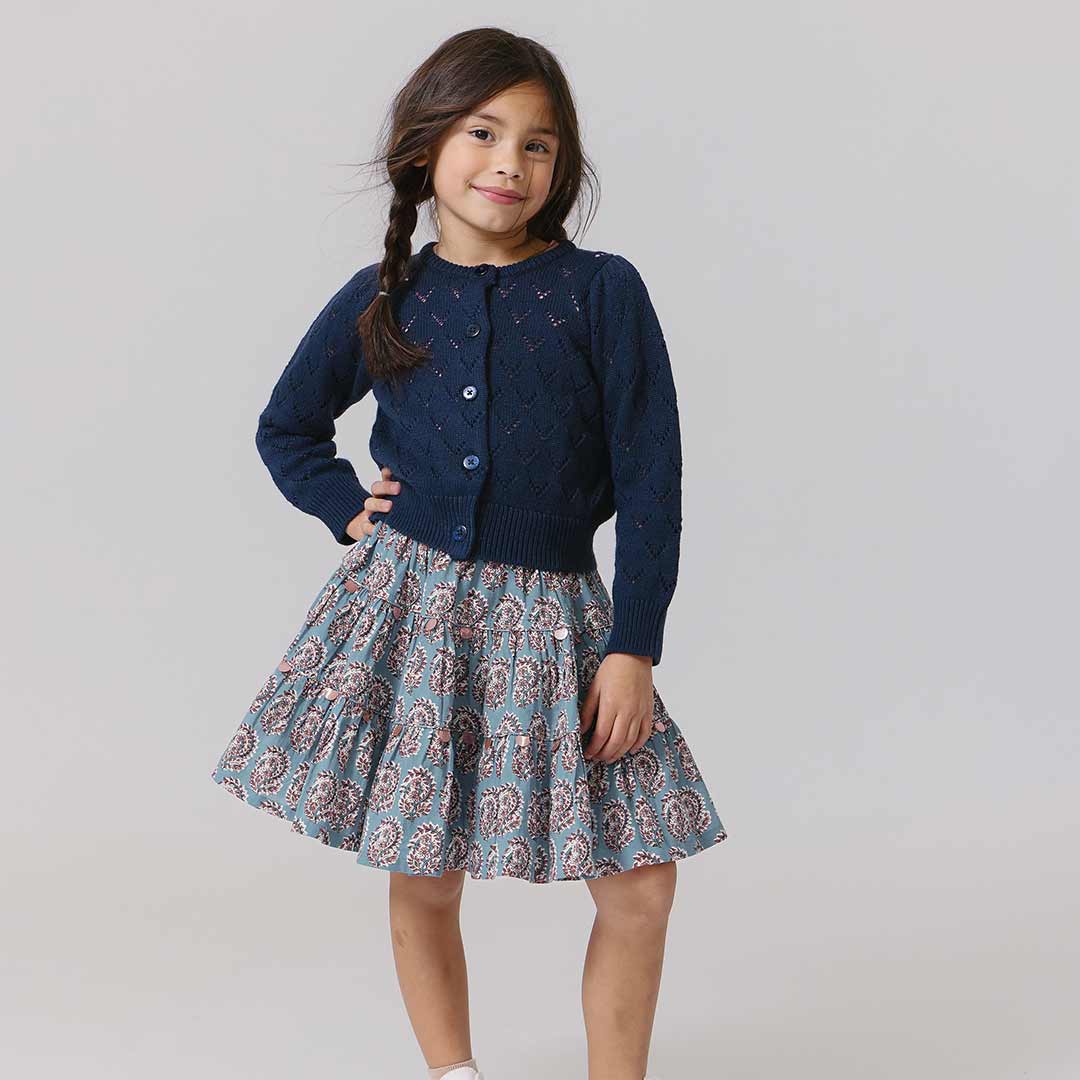 Allie Skirt in Blue Paisley