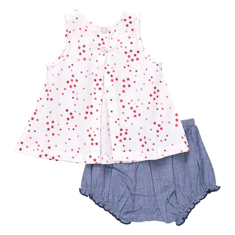 Jaipur 2-piece set in Red Ditsy Stars