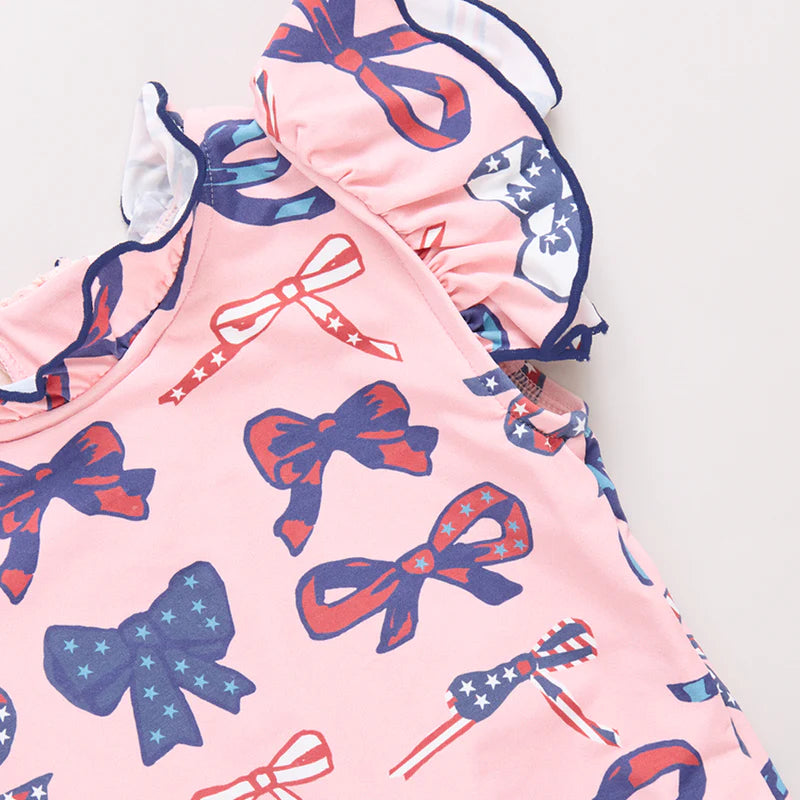 Jennifer Suit in Pink Patriotic Bows