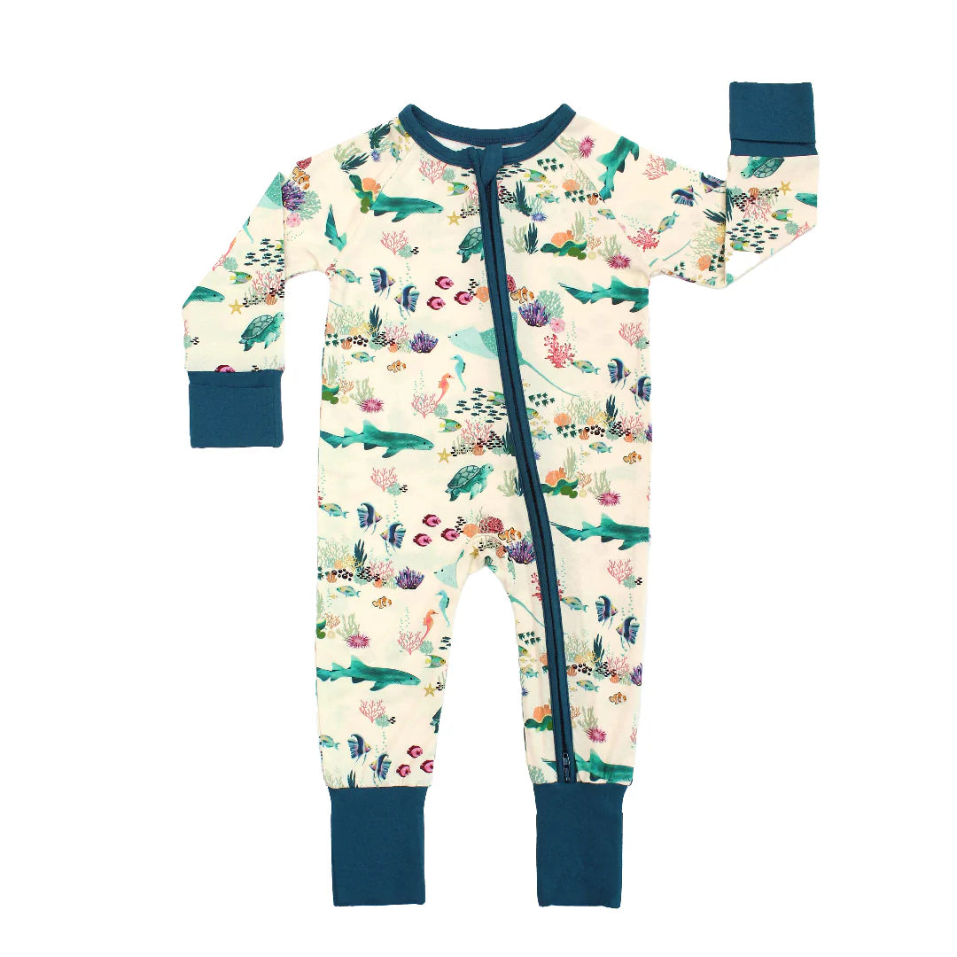 Coral Reef Bamboo Convertible Baby Pajamas