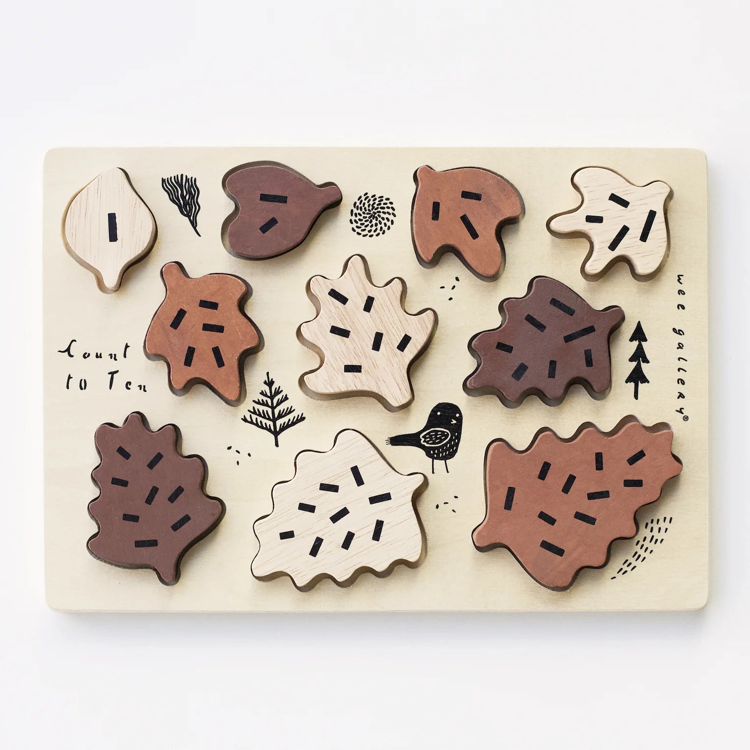 Count to 10 Leaves Wooden Tray Puzzle