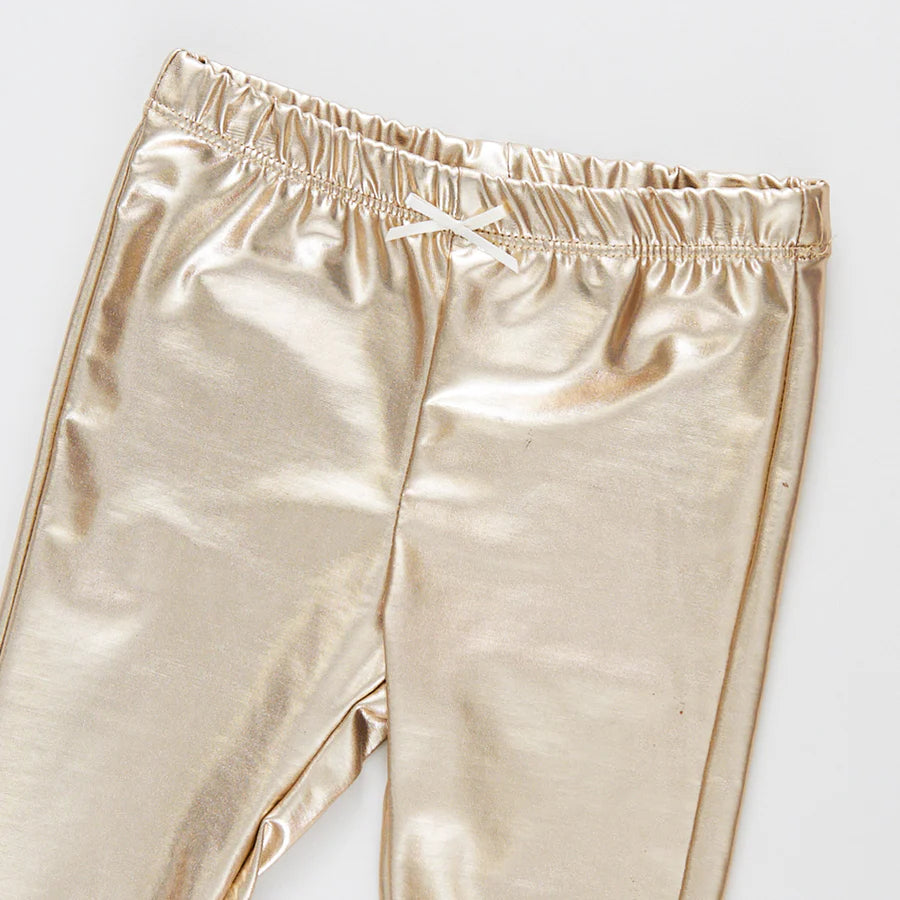 Baby Lame Legging in Light Gold